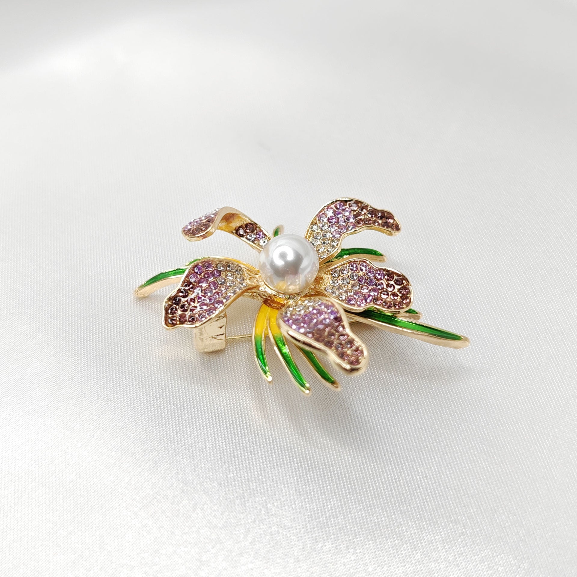 Broche bijou fleur cattleya
