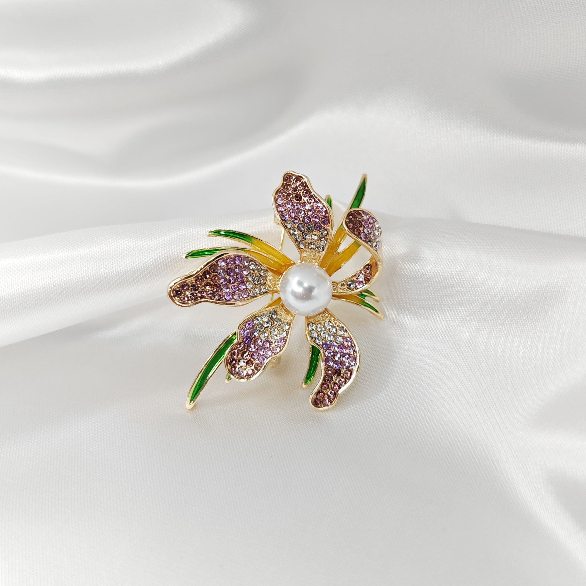 Broche bijou fleur cattleya