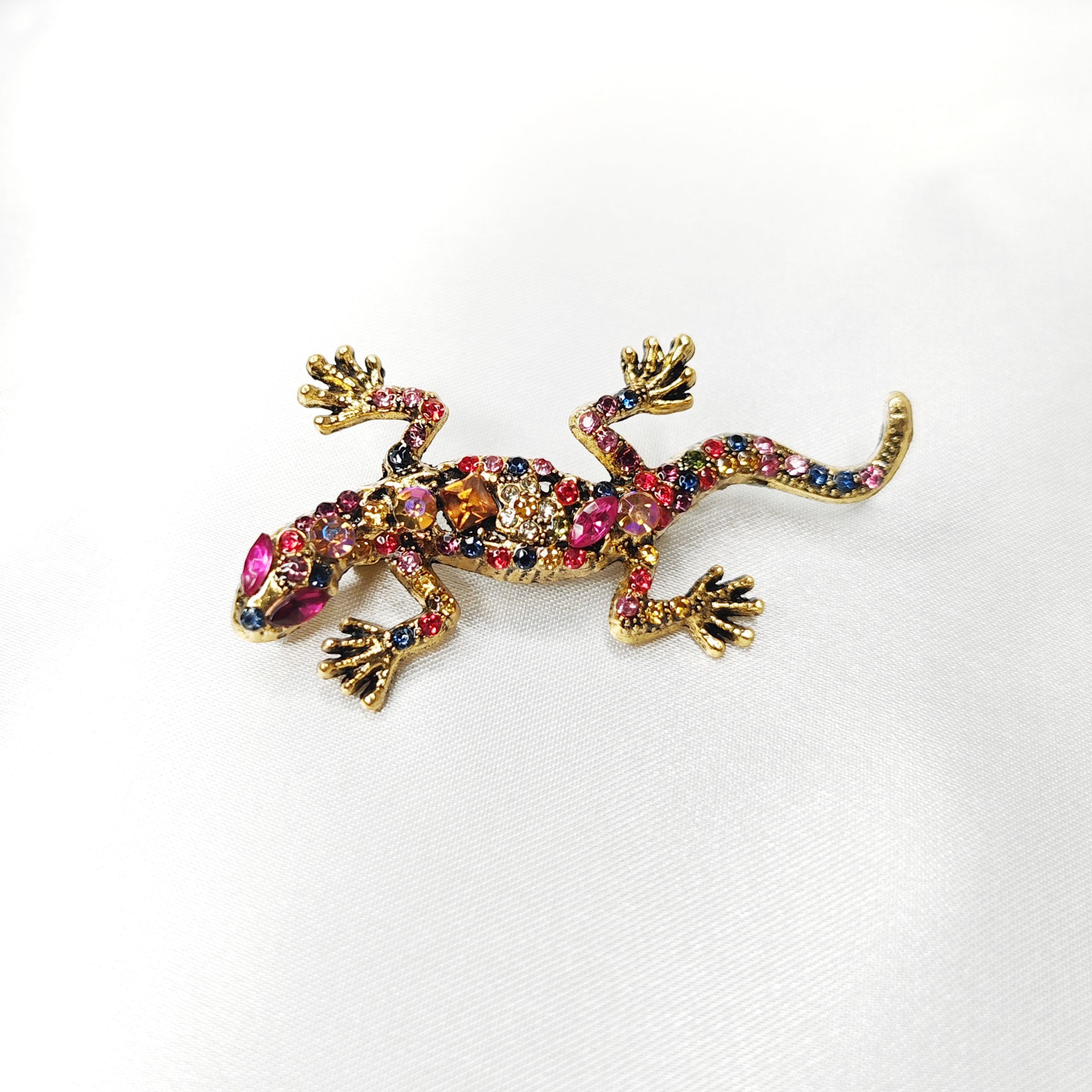 Broche bijou lézard multicolore photo 3