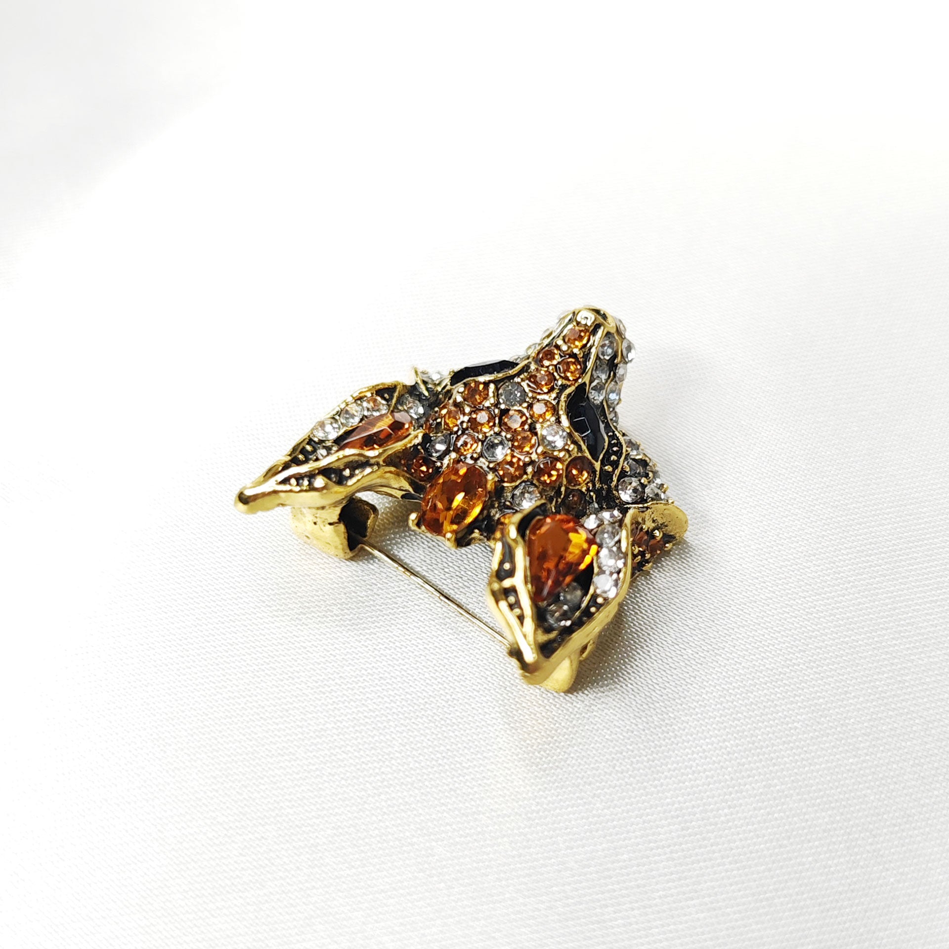 Broche bijou tête de renard dorée photo 8