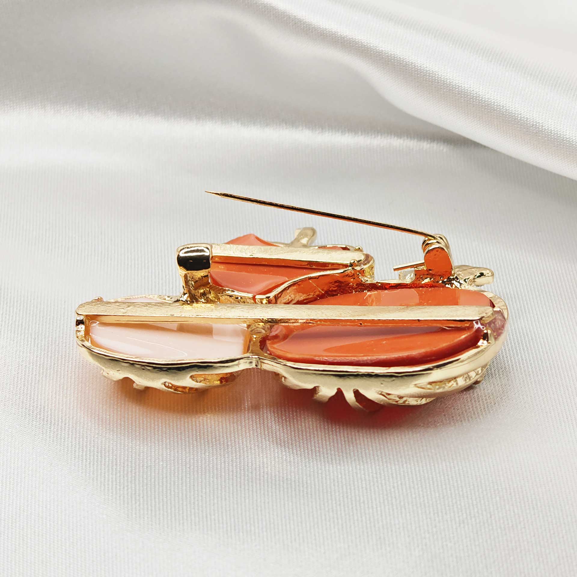 photo zoom l'attache épingle à nourrice de la broche 3 citrouilles