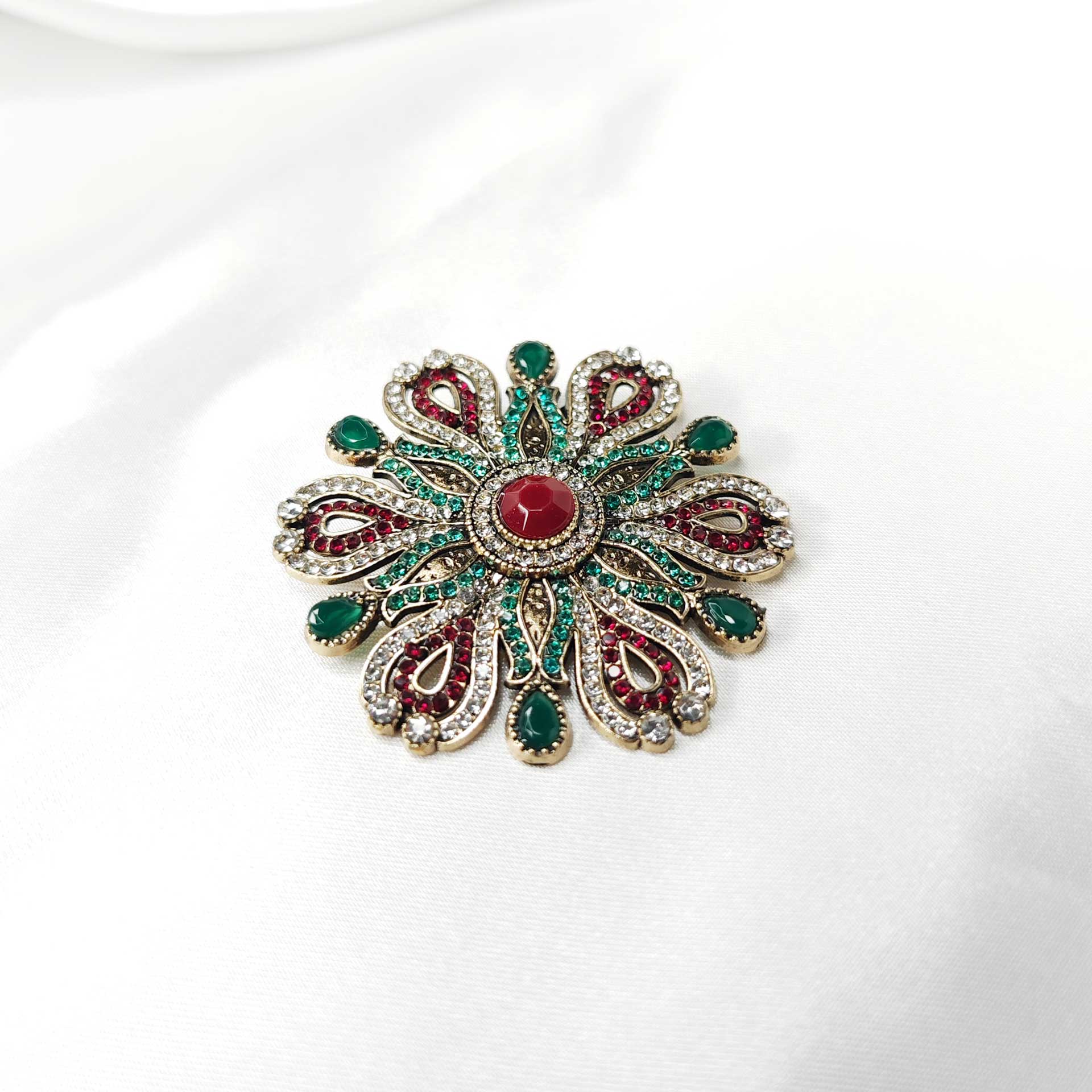 Broche bijou baroque impérial fleur azur