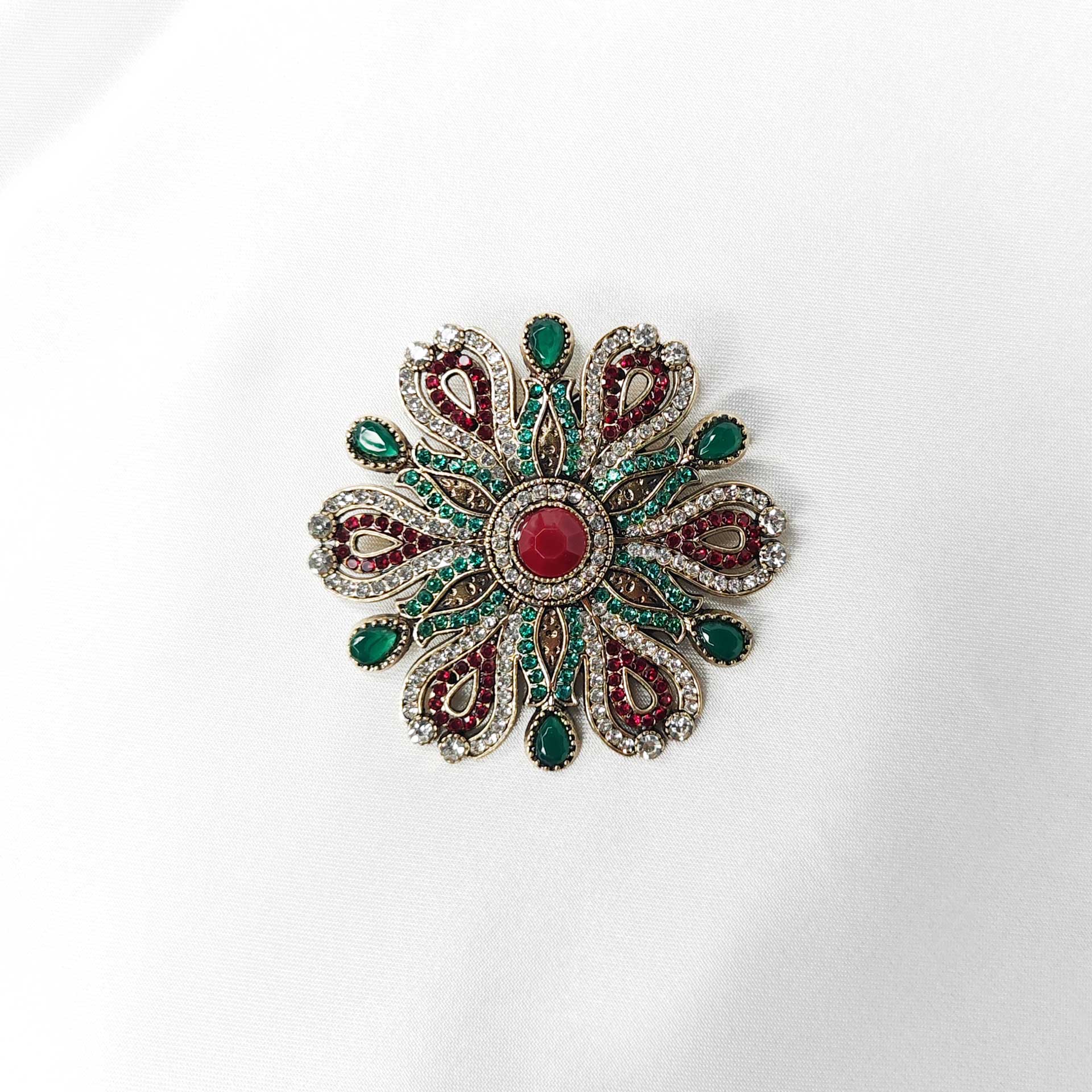 Broche bijou baroque impérial fleur azur