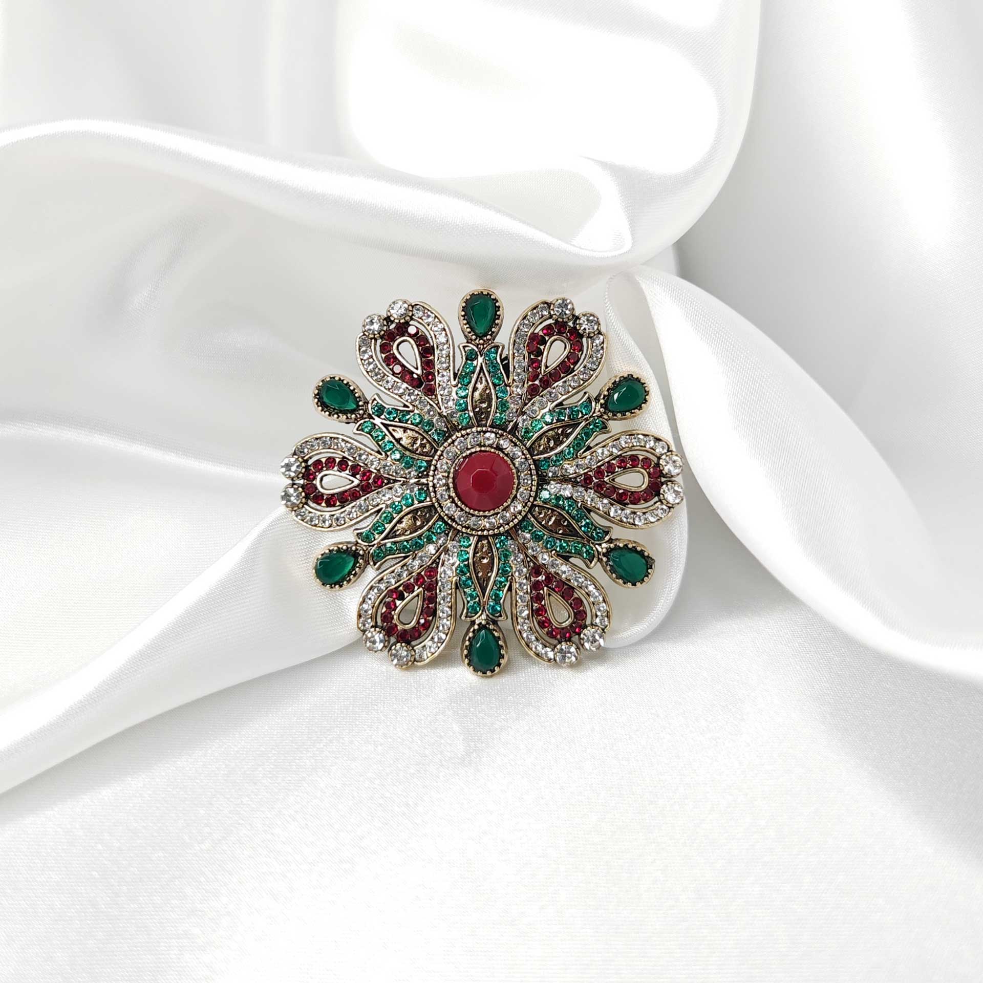 Broche bijou baroque impérial fleur azur