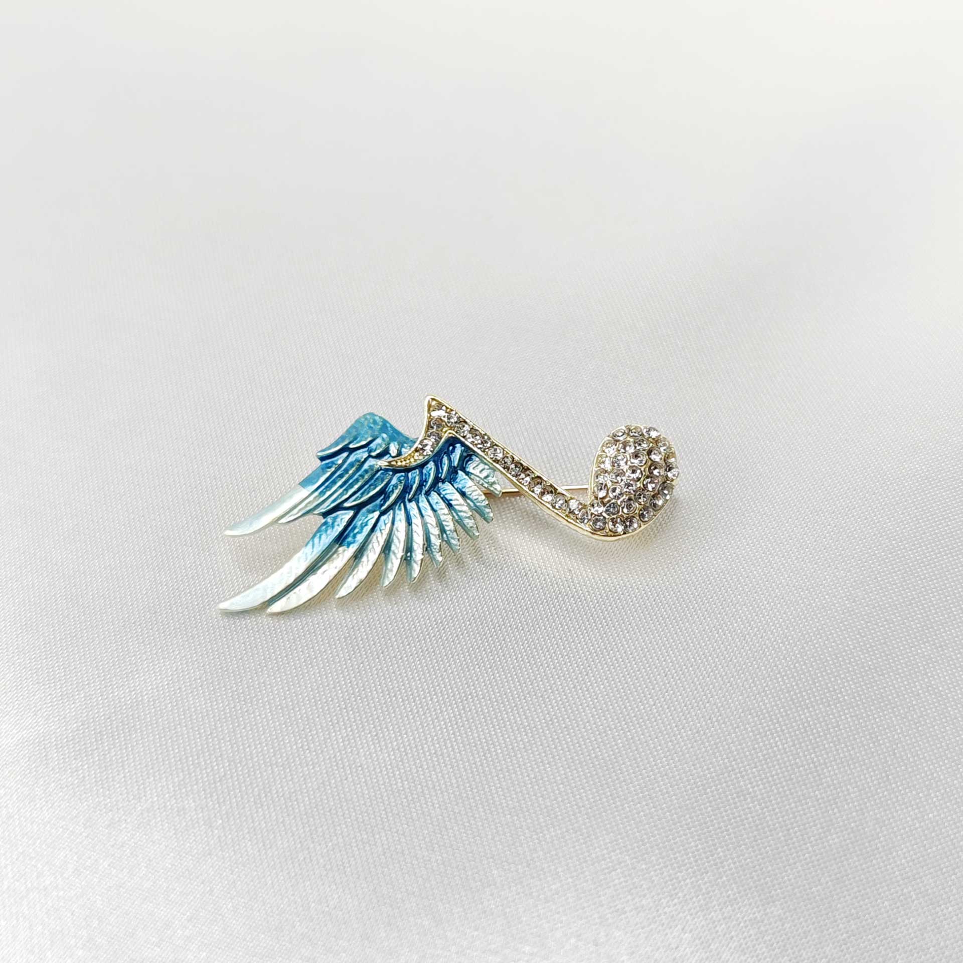 Broche bijou note musique ailée photo 3