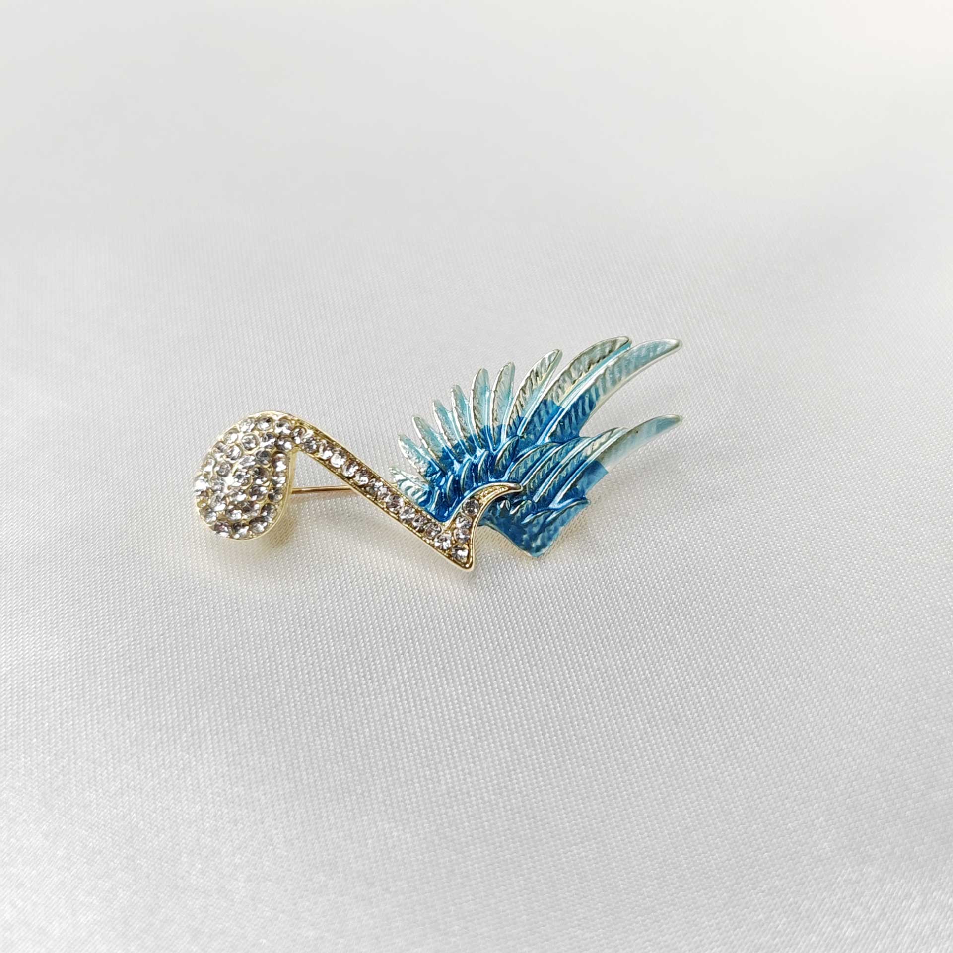 Broche bijou note musique ailée photo 5