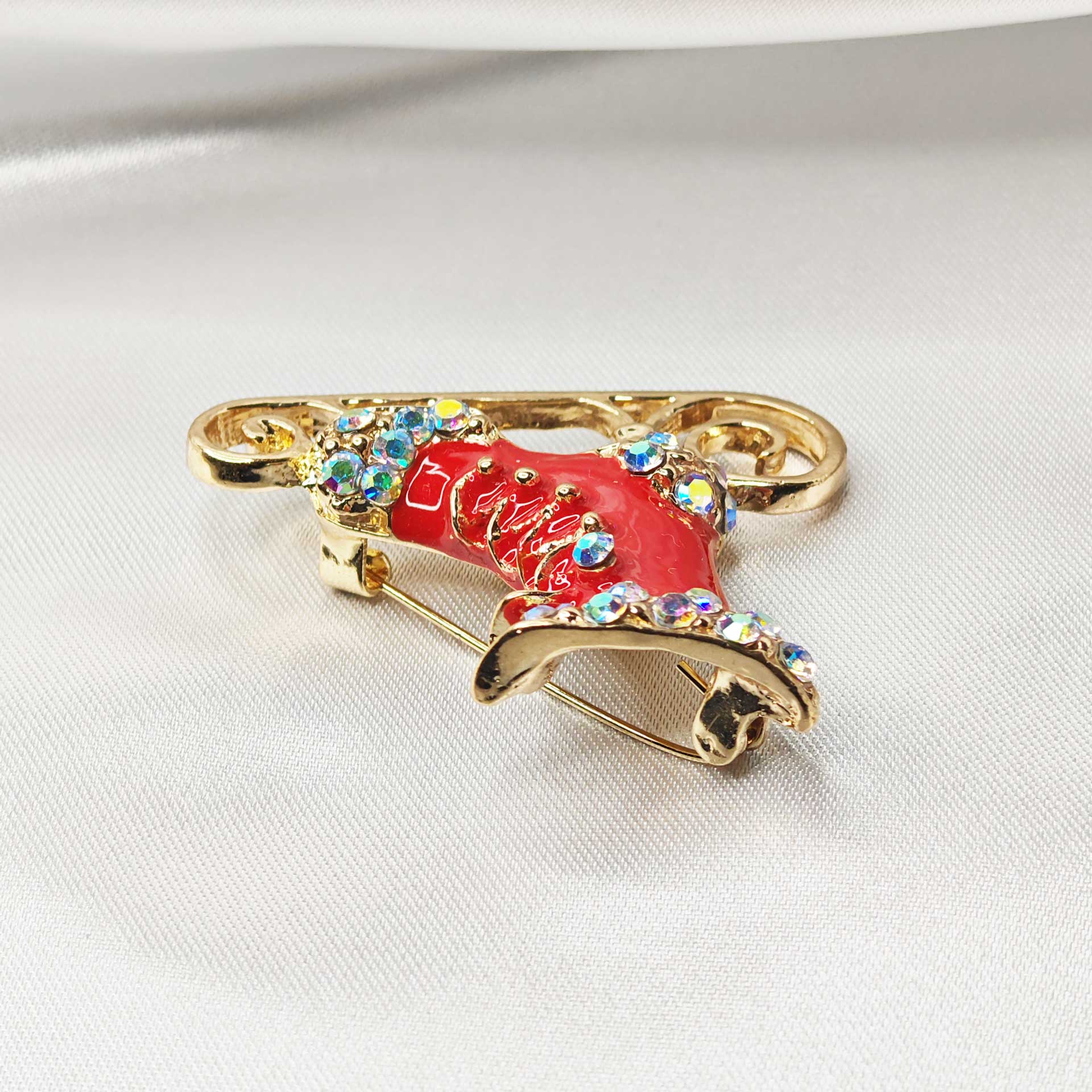 Vue zoom du haut de la broche patin à glace