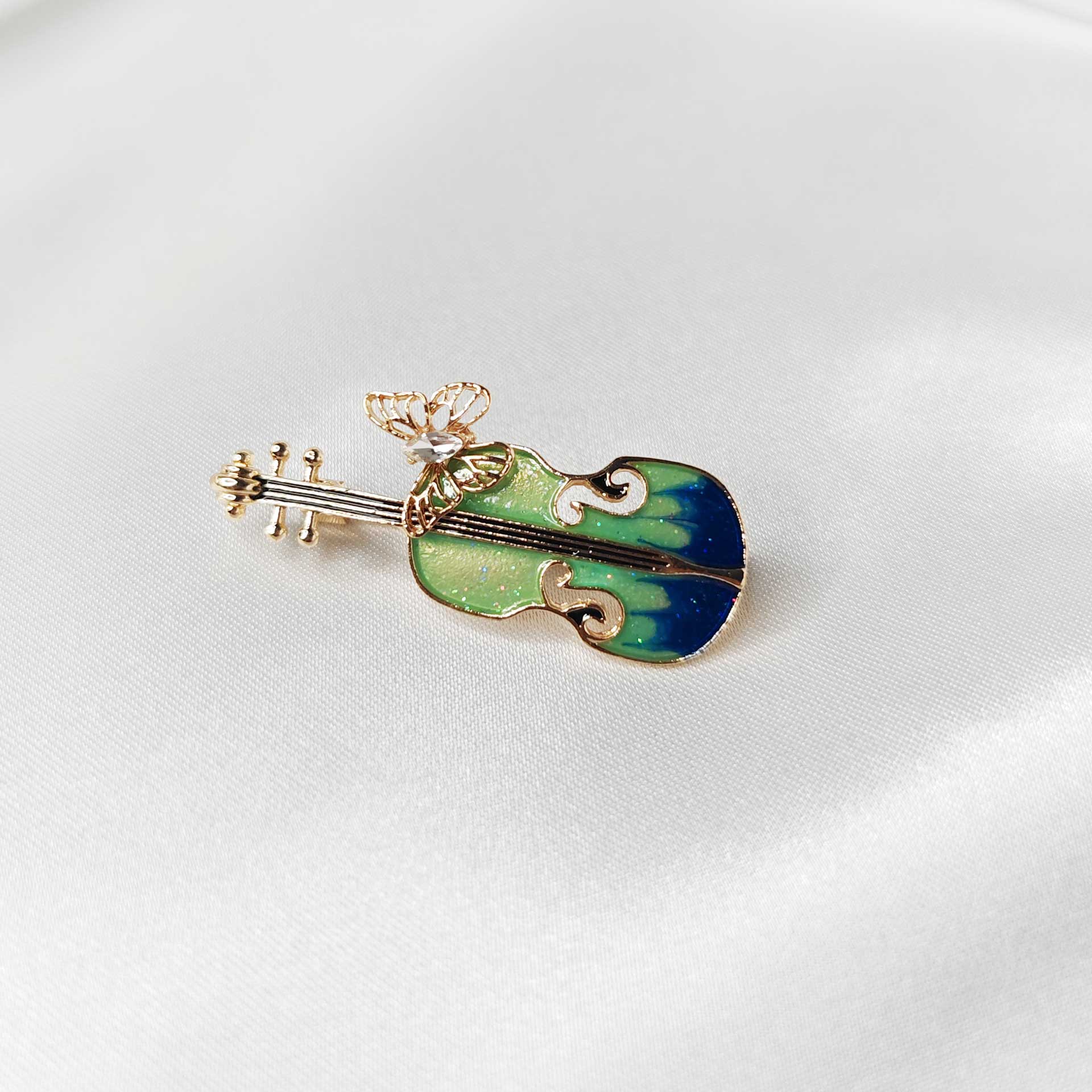 Broche bijou violon papillon photo 2