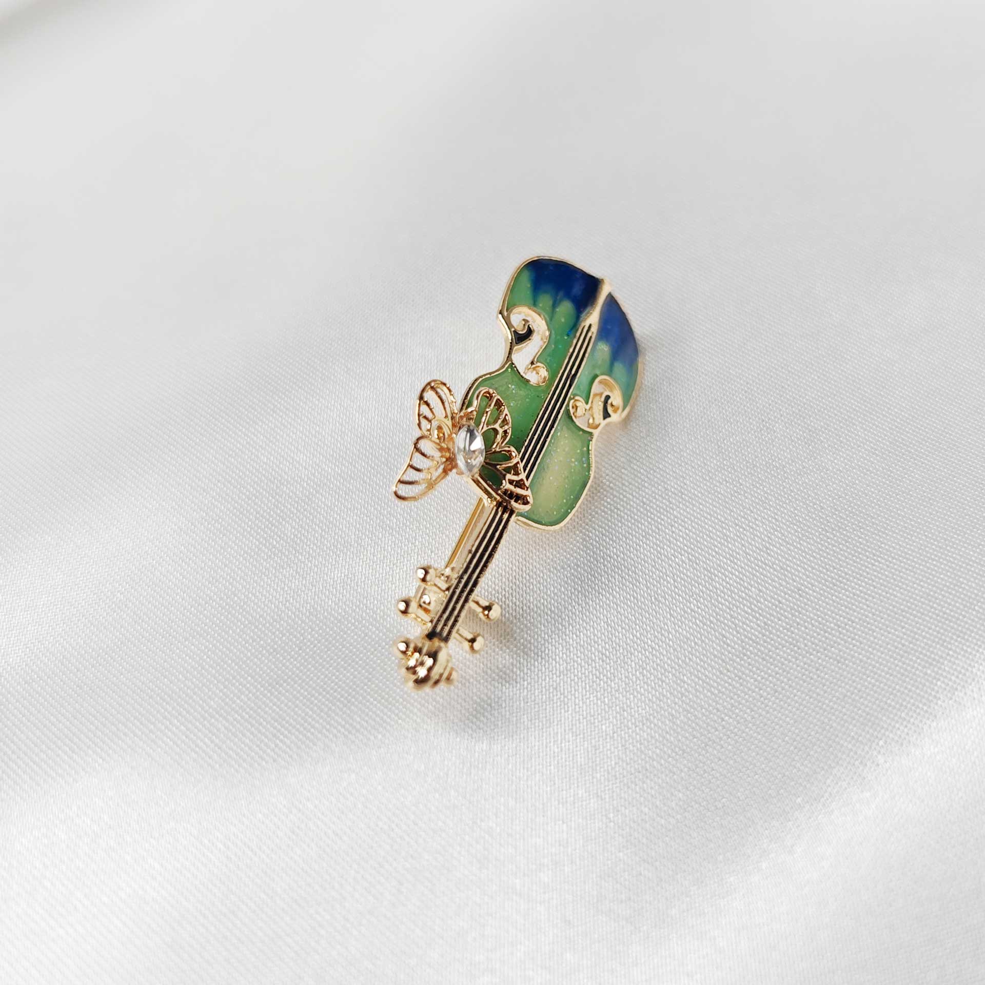 Broche bijou violon papillon photo 3