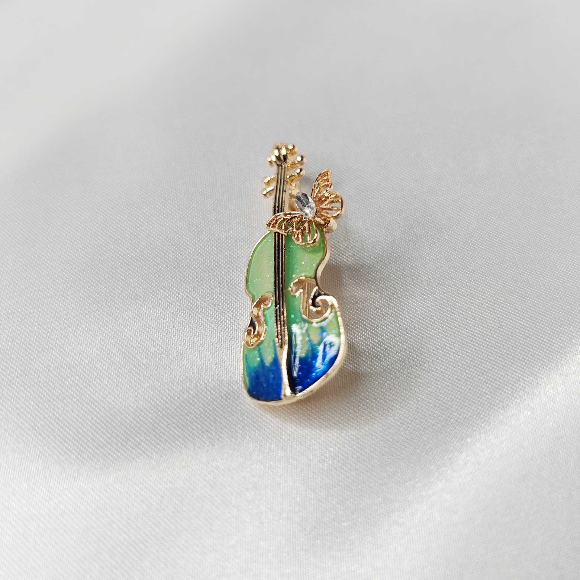Broche bijou violon papillon photo 5