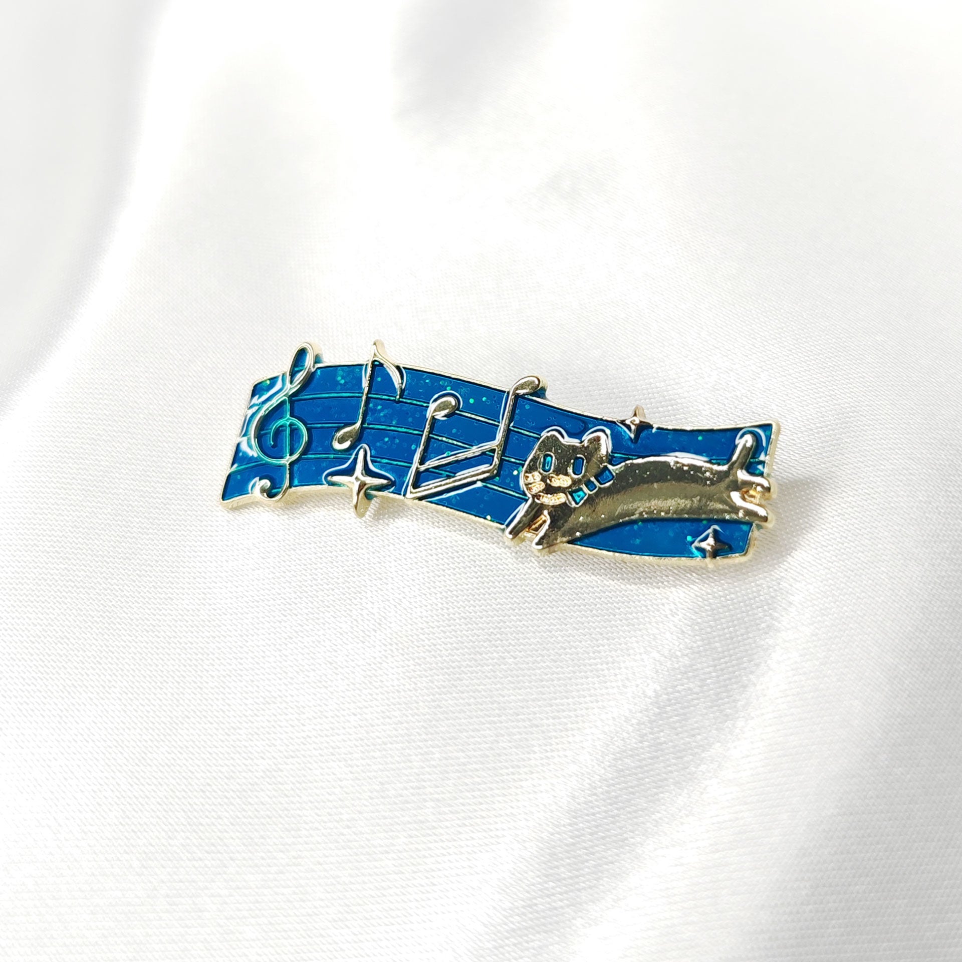 Broche bijou chat partition musique