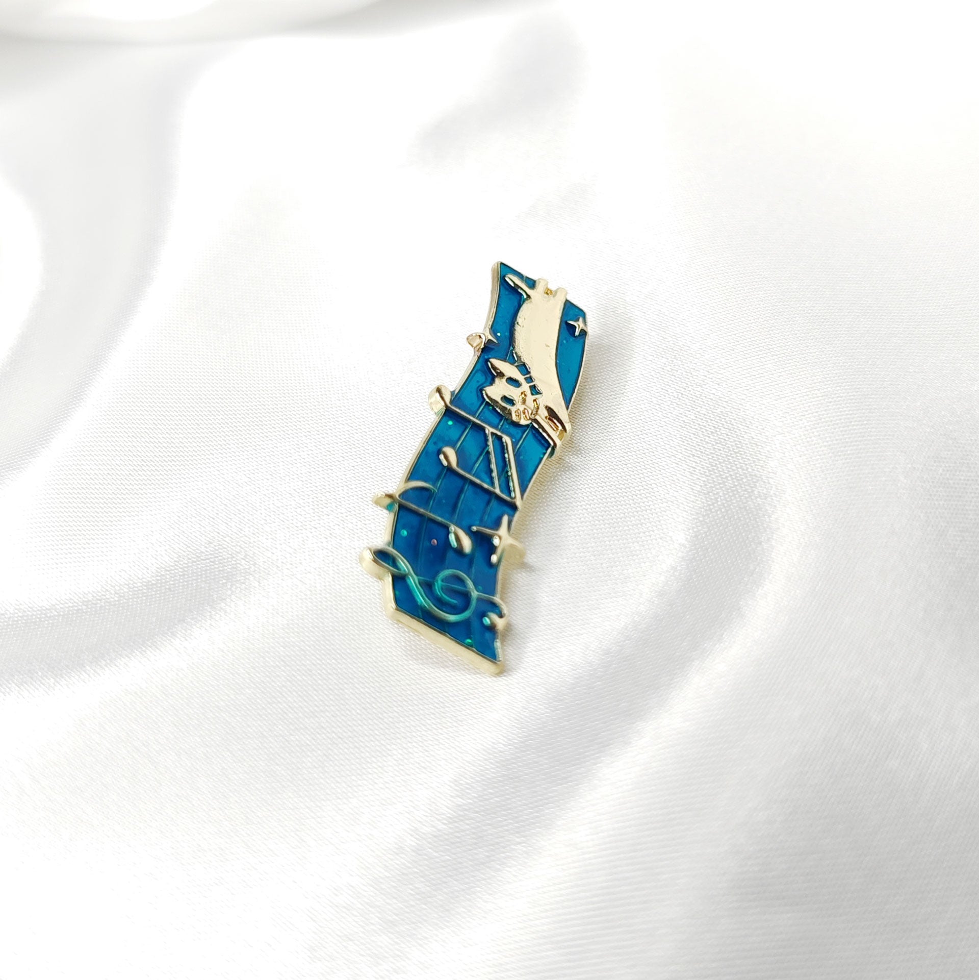 Broche bijou chat partition musique