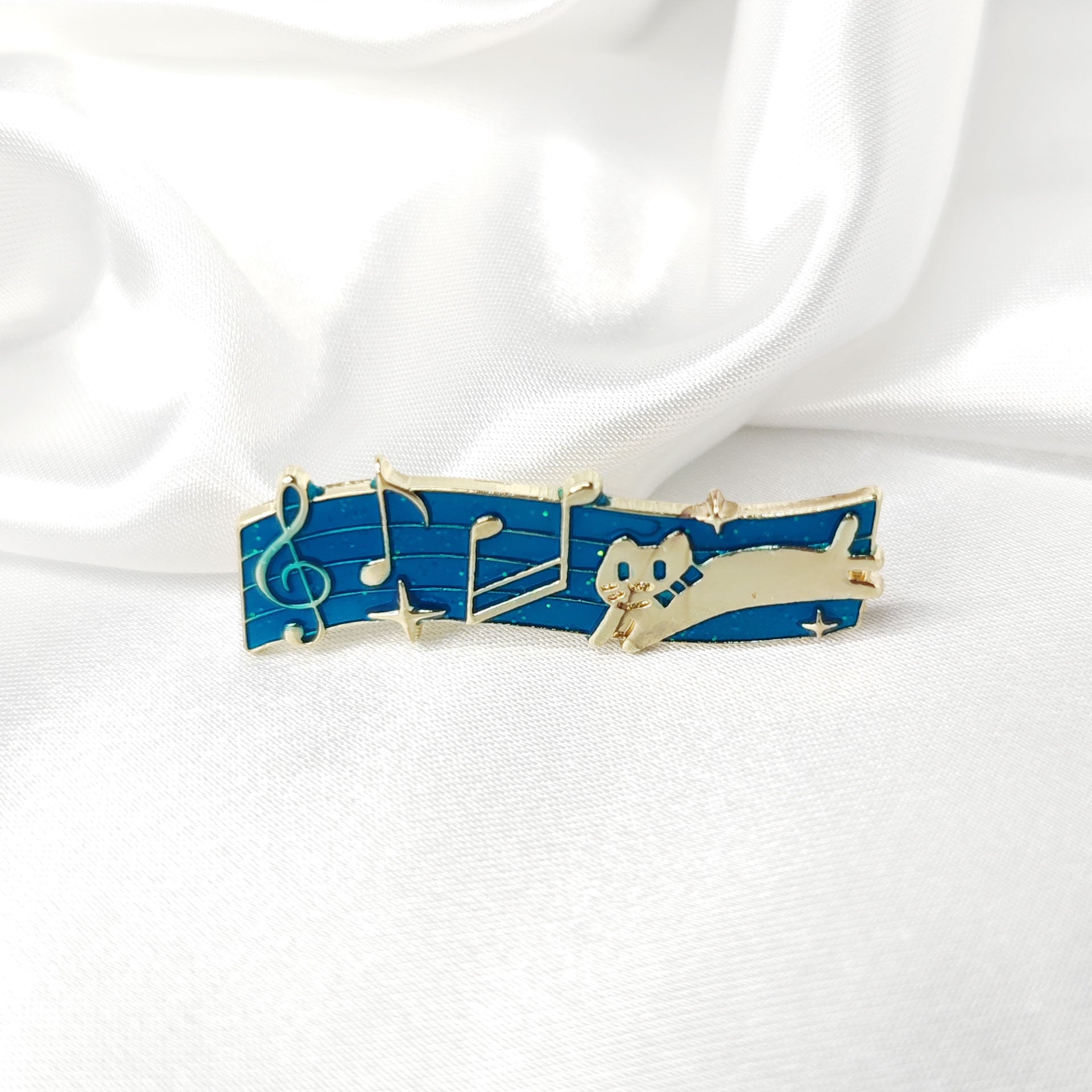 Broche bijou chat partition musique