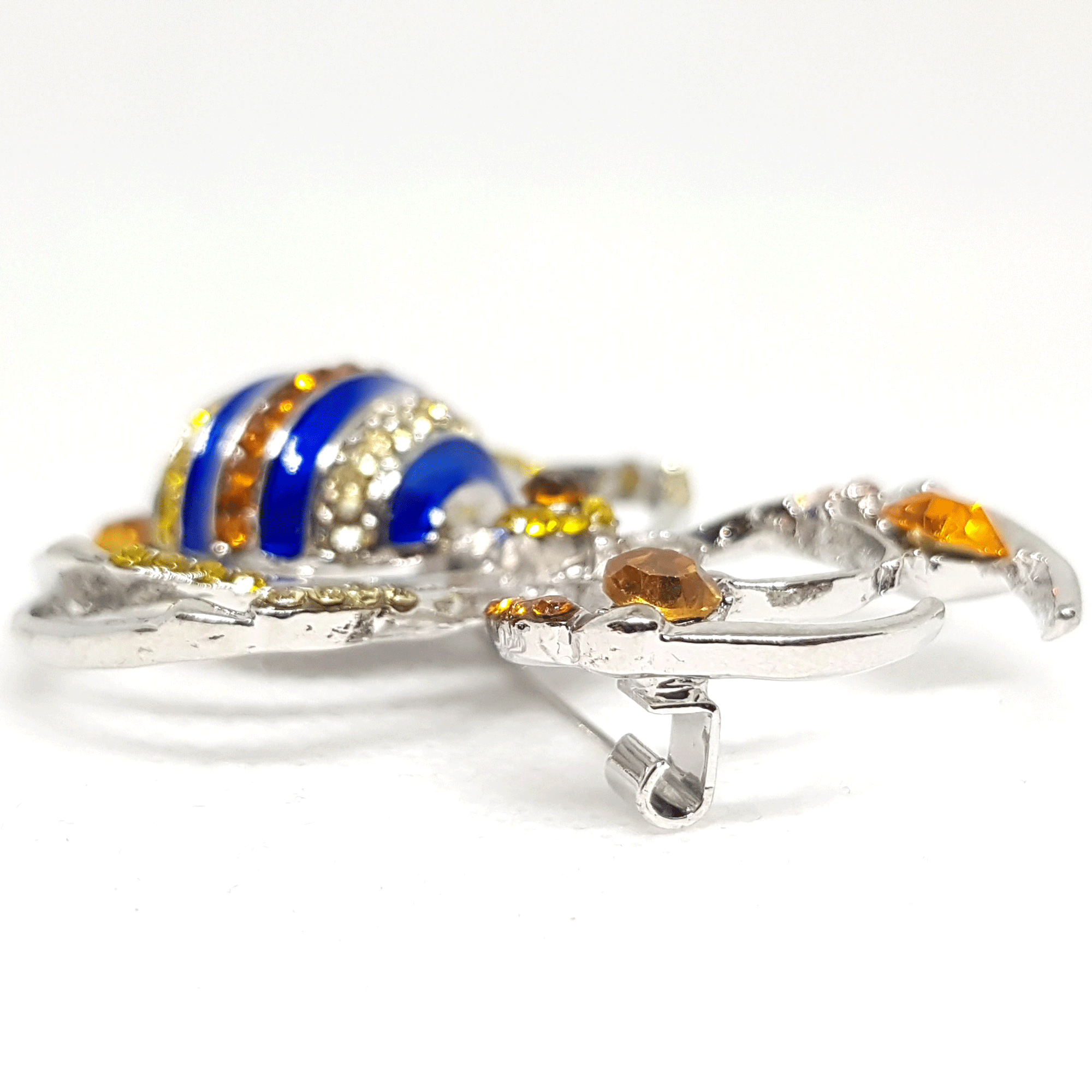 Broche insecte araignée multicolore - Bijou argente art deco moderne pour femme