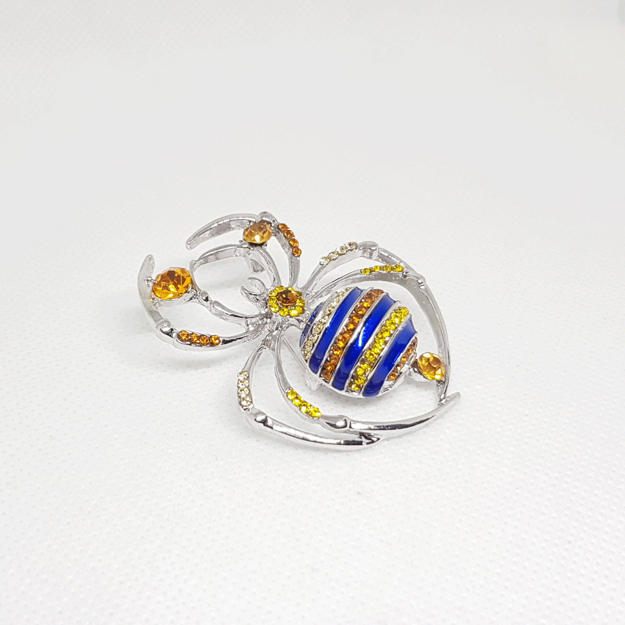 Broche insecte araignée multicolore - Bijou argente art deco moderne pour femme