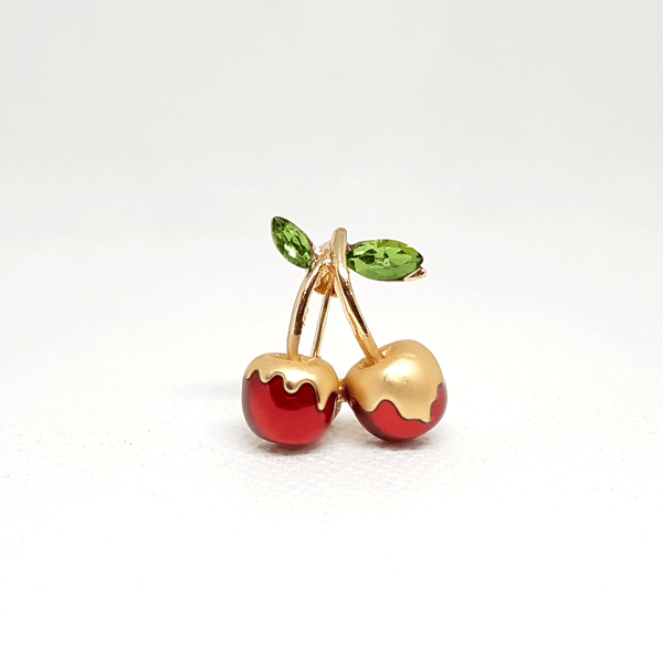 Broche Fruit Grenadier En Acier Inoxydable Rouge - Bijou Original Neuf Avec étiquettes