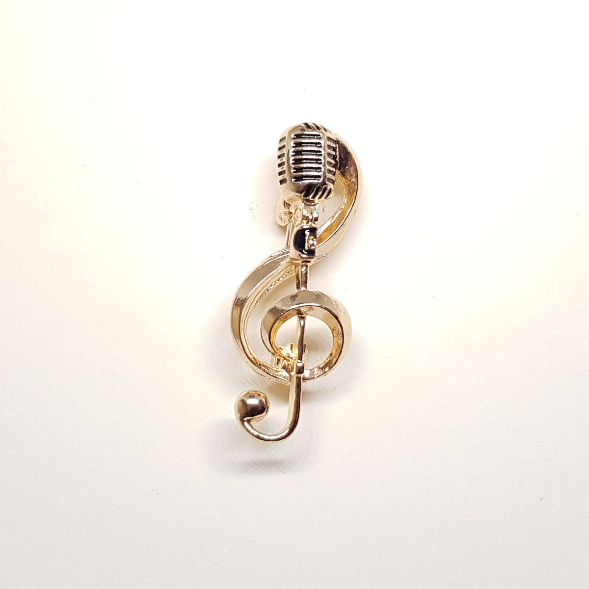 Broche de branche de palmier soufflée en métal de tonalité d'or - France Broche de branche de palmier soufflée en métal de tonalité d'or - France