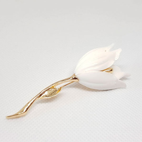 Chanel Broche Camélia Fleur de Soie Blanche Vintage Broche Camélia ref Chanel Broche Camélia Fleur de Soie Blanche Vintage Broche Camélia ref
