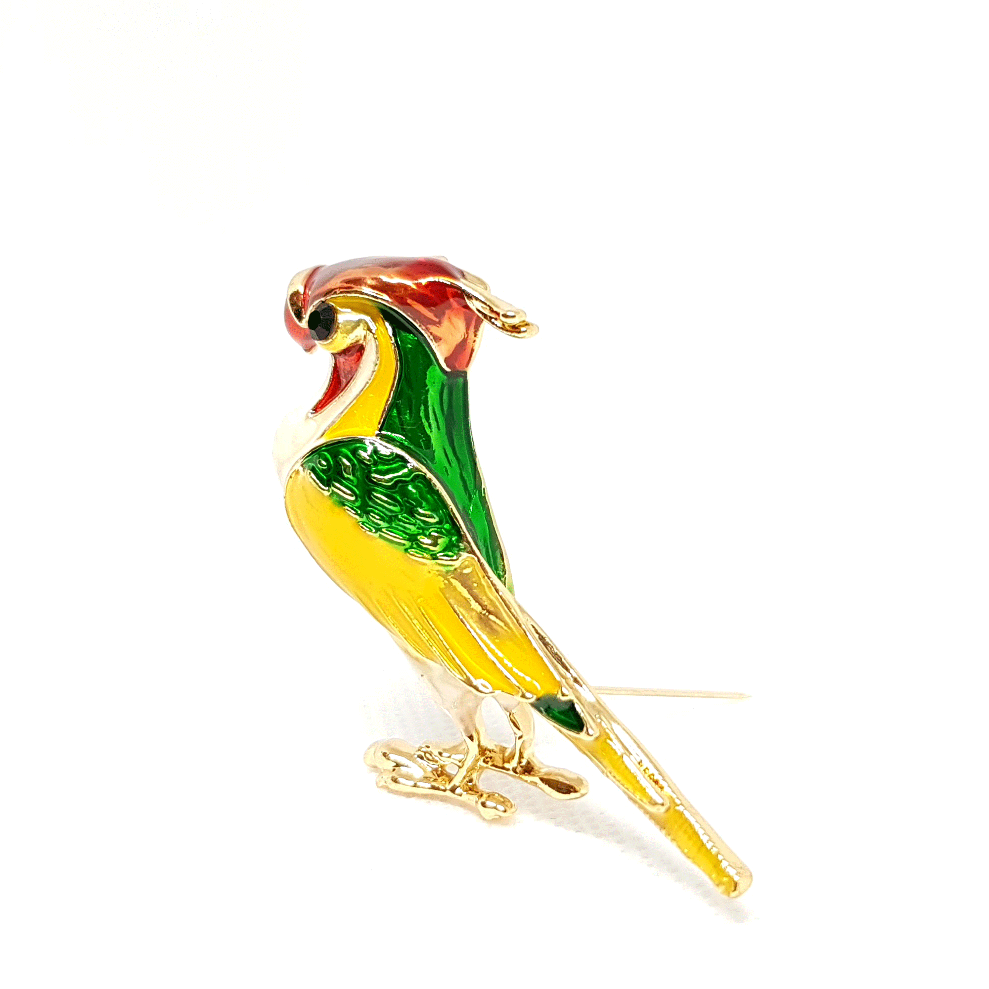 Broche bijou oiseau perroquet perruche