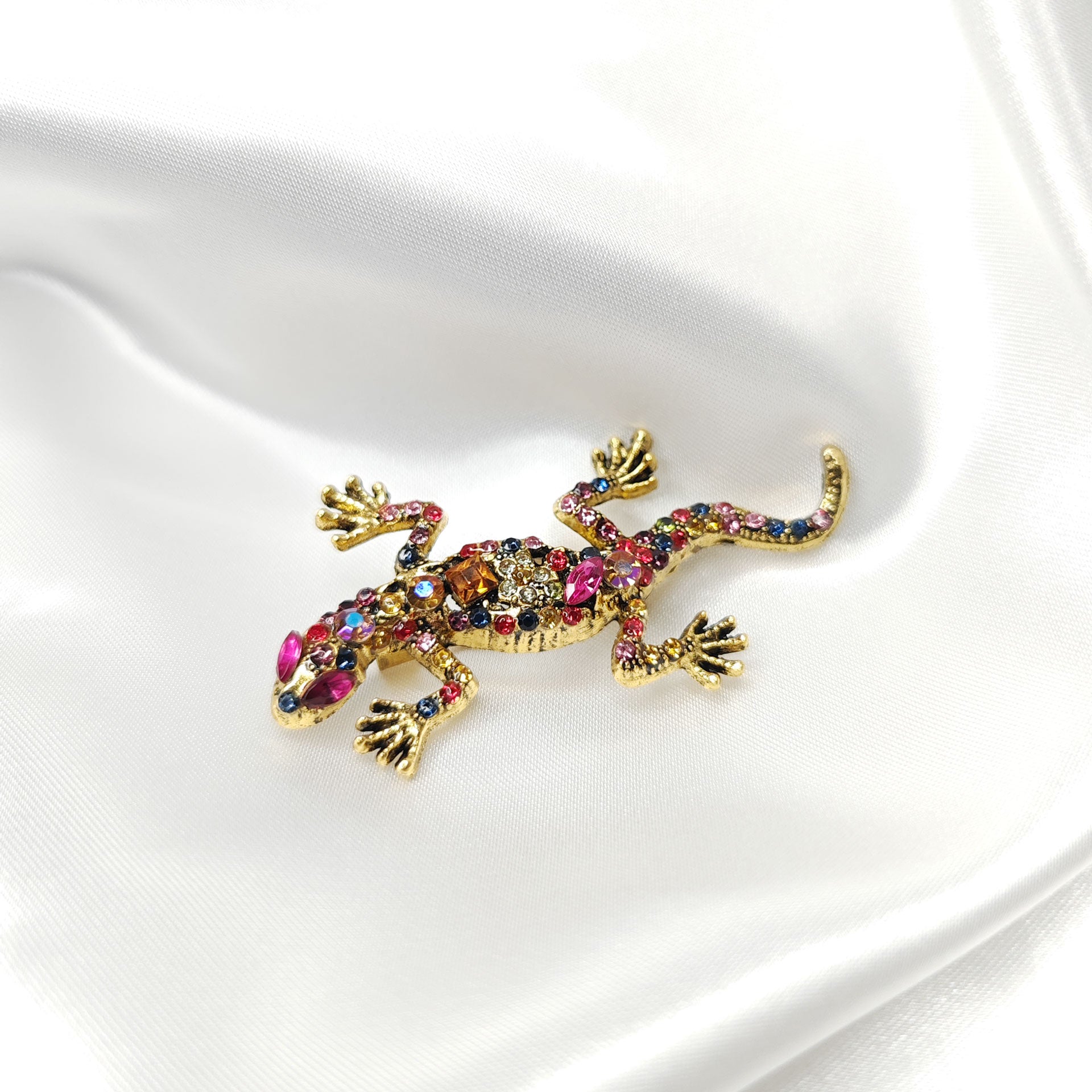 Broche bijou lézard multicolore photo 1