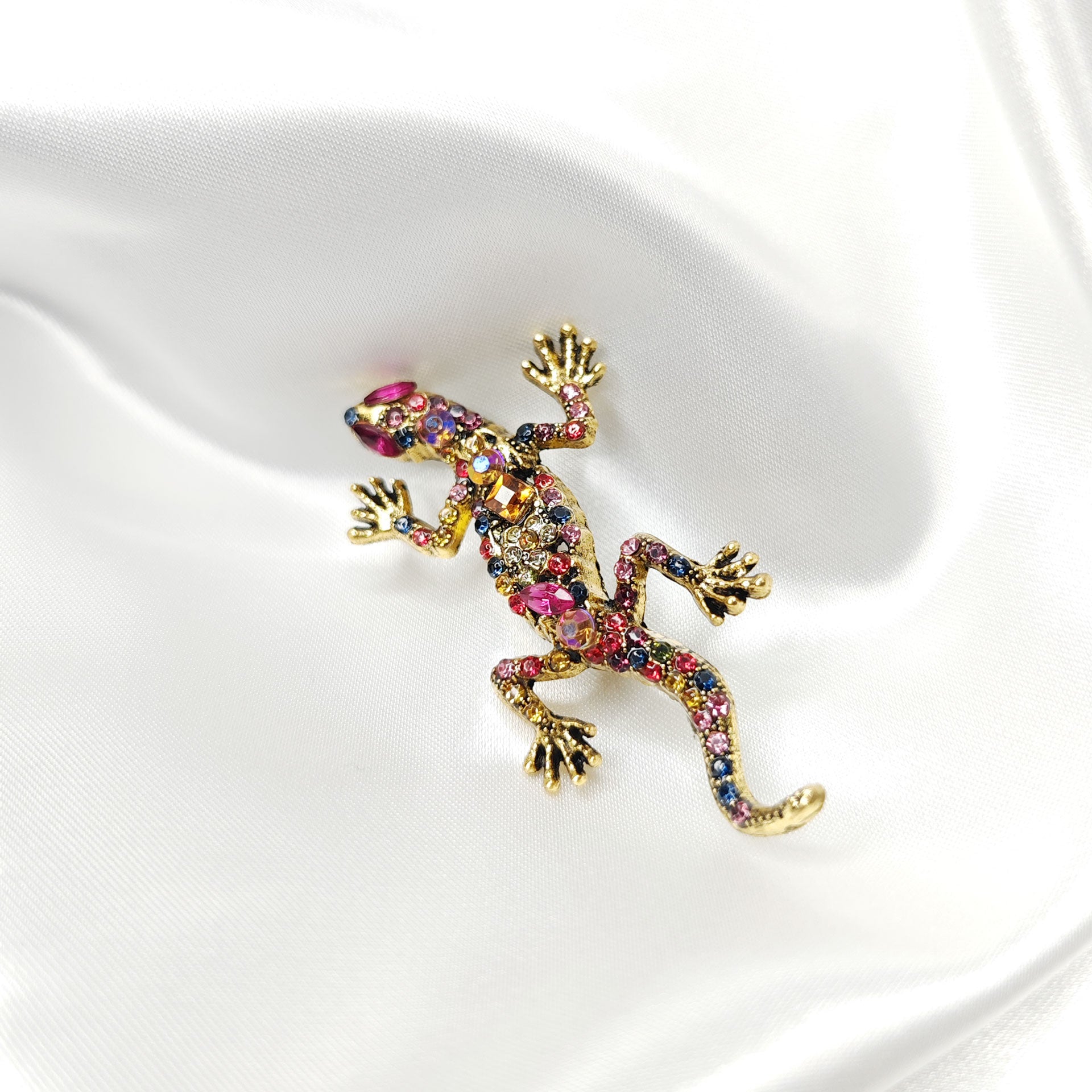 Broche bijou lézard multicolore photo 2