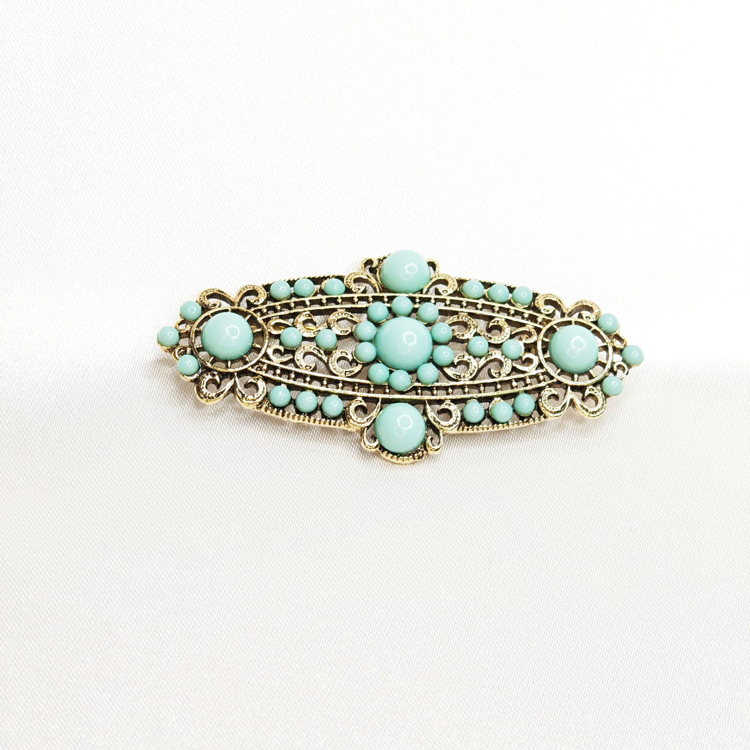 Broche vintage impériale turquoise