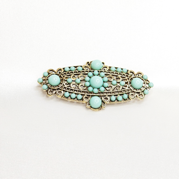 Broche vintage impériale turquoise