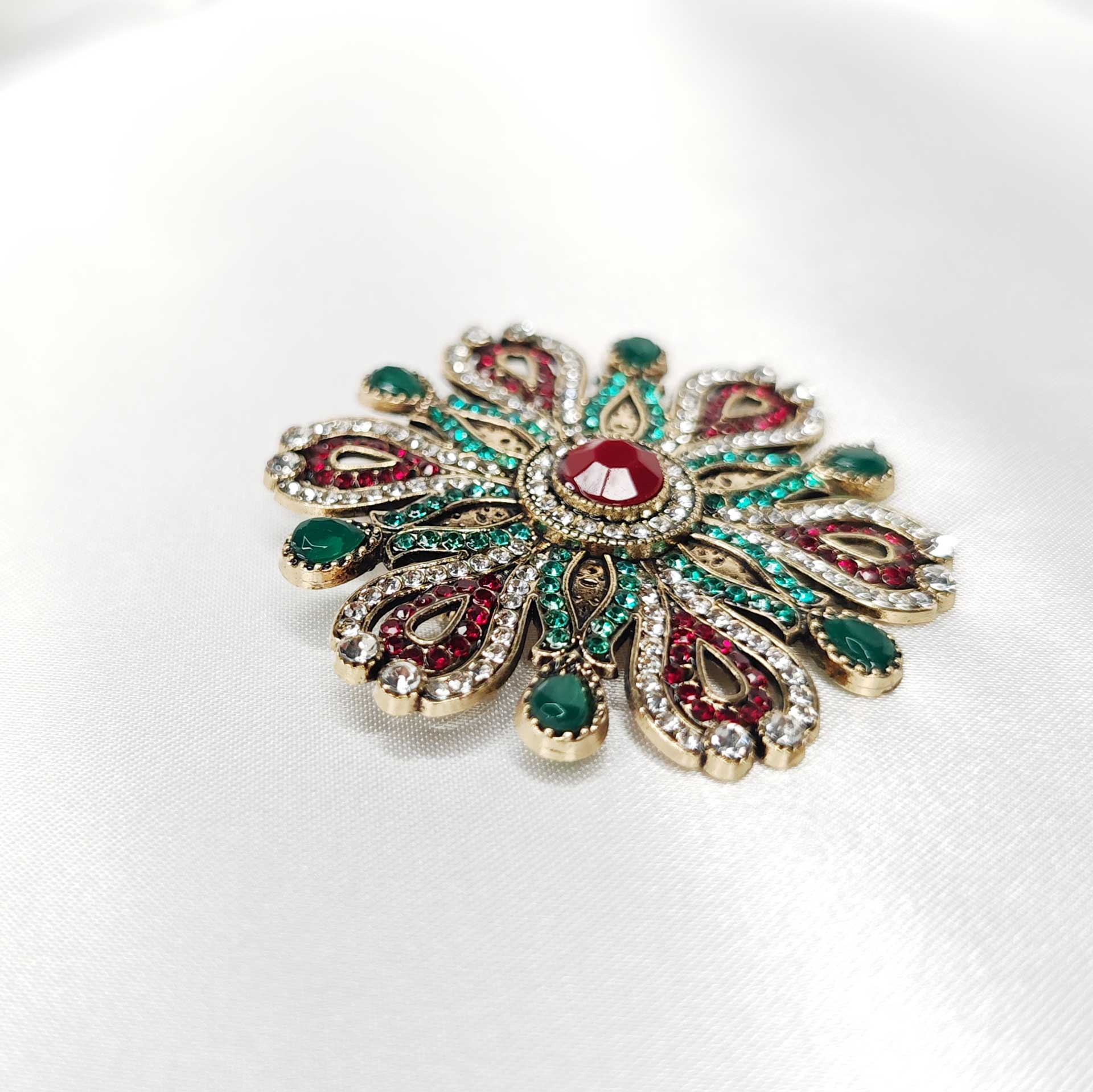 Broche bijou baroque impérial fleur azur