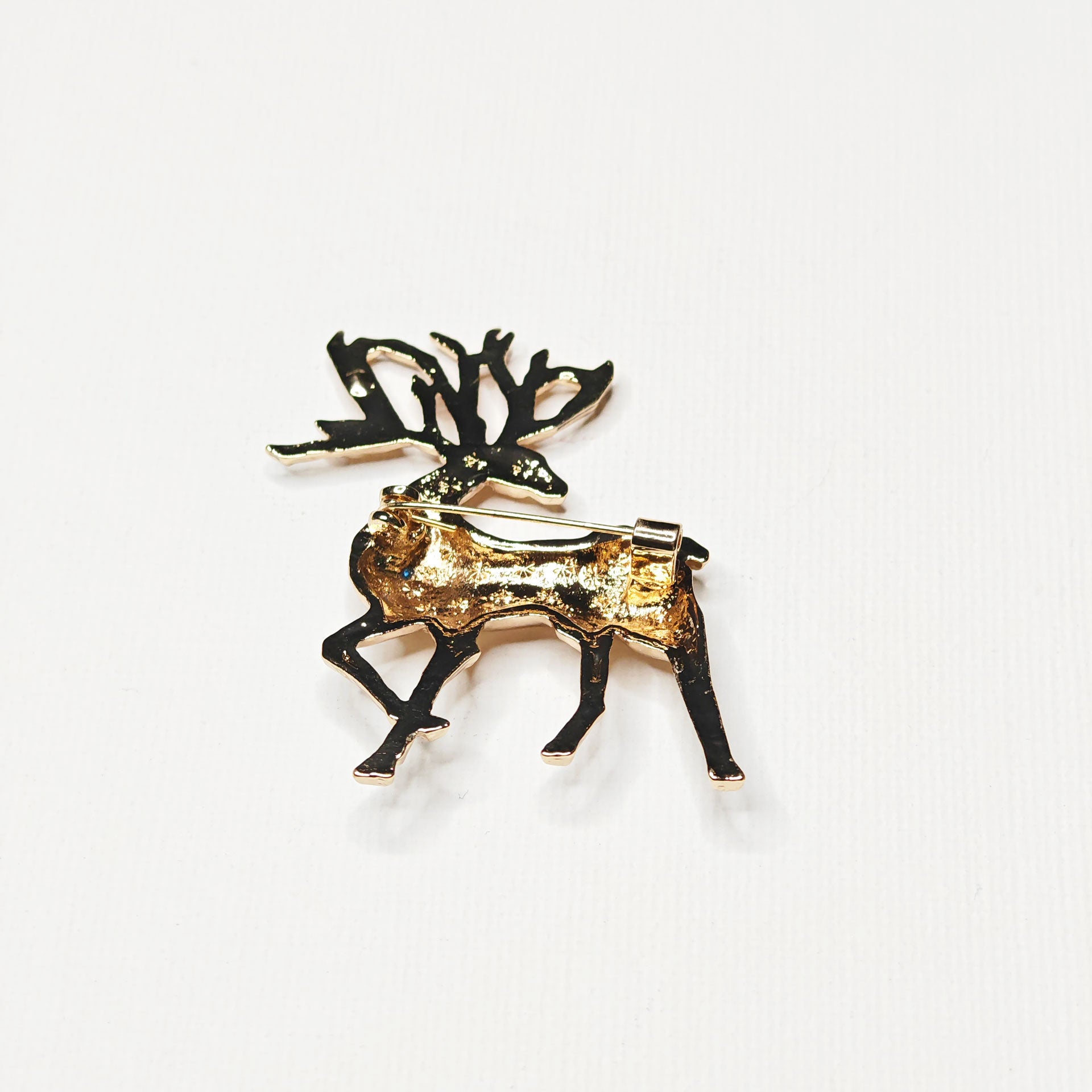 Broche bijou cerf doré