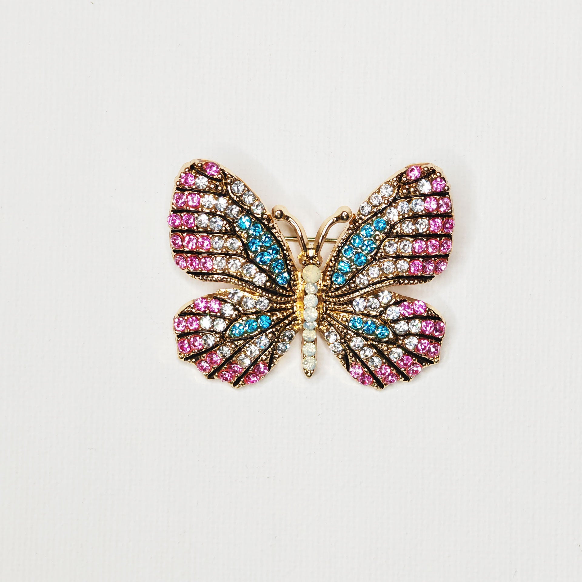 Broche bijou papillon multicolore