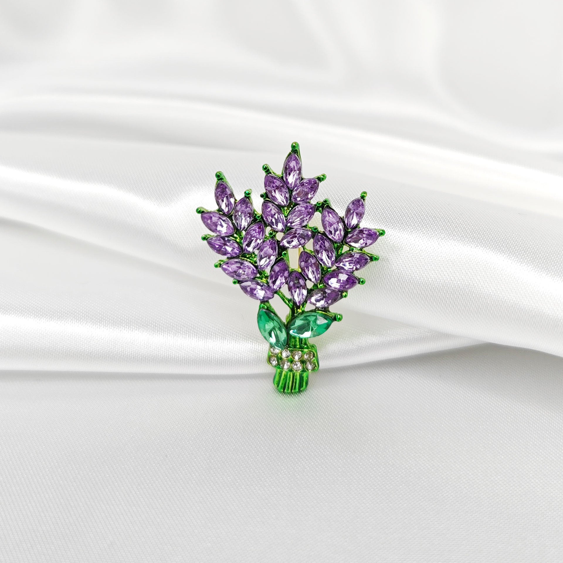 Broche bijou fleur bouquet de lavande