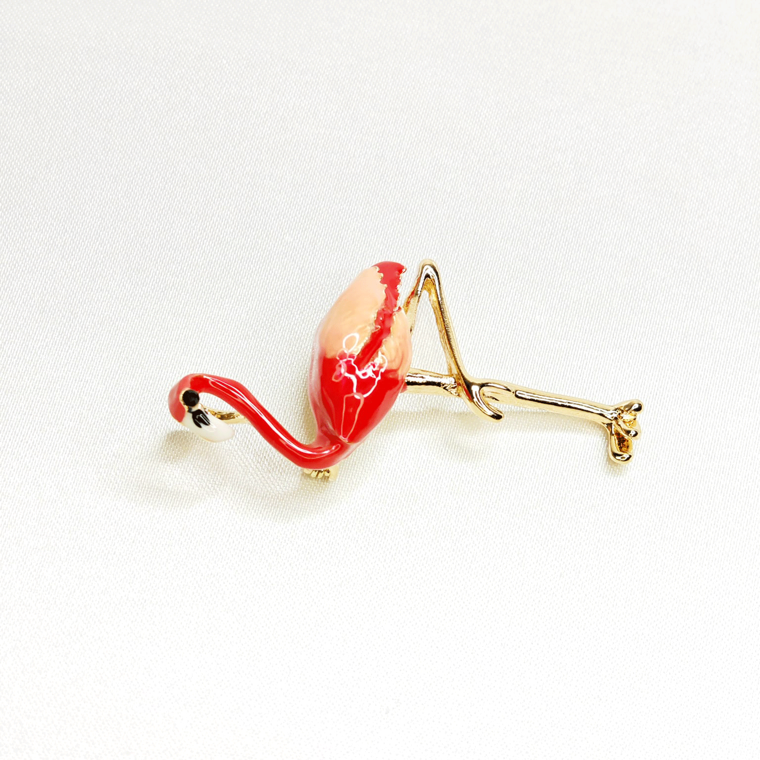 Golden Flamingo Bird Brooch