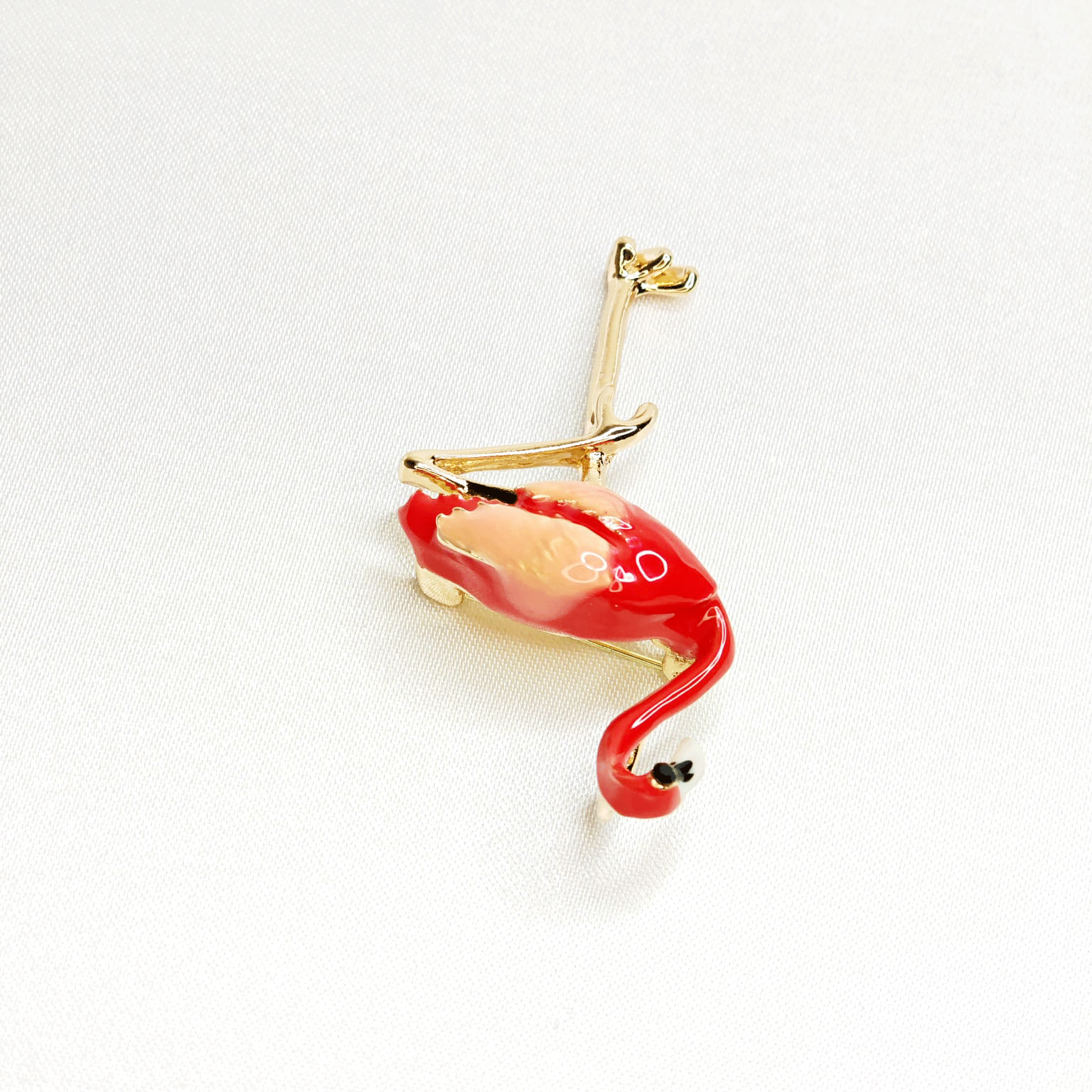 Golden Flamingo Bird Brooch