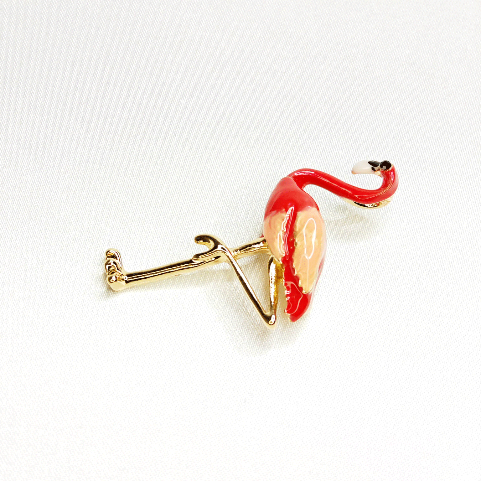 Golden Flamingo Bird Brooch