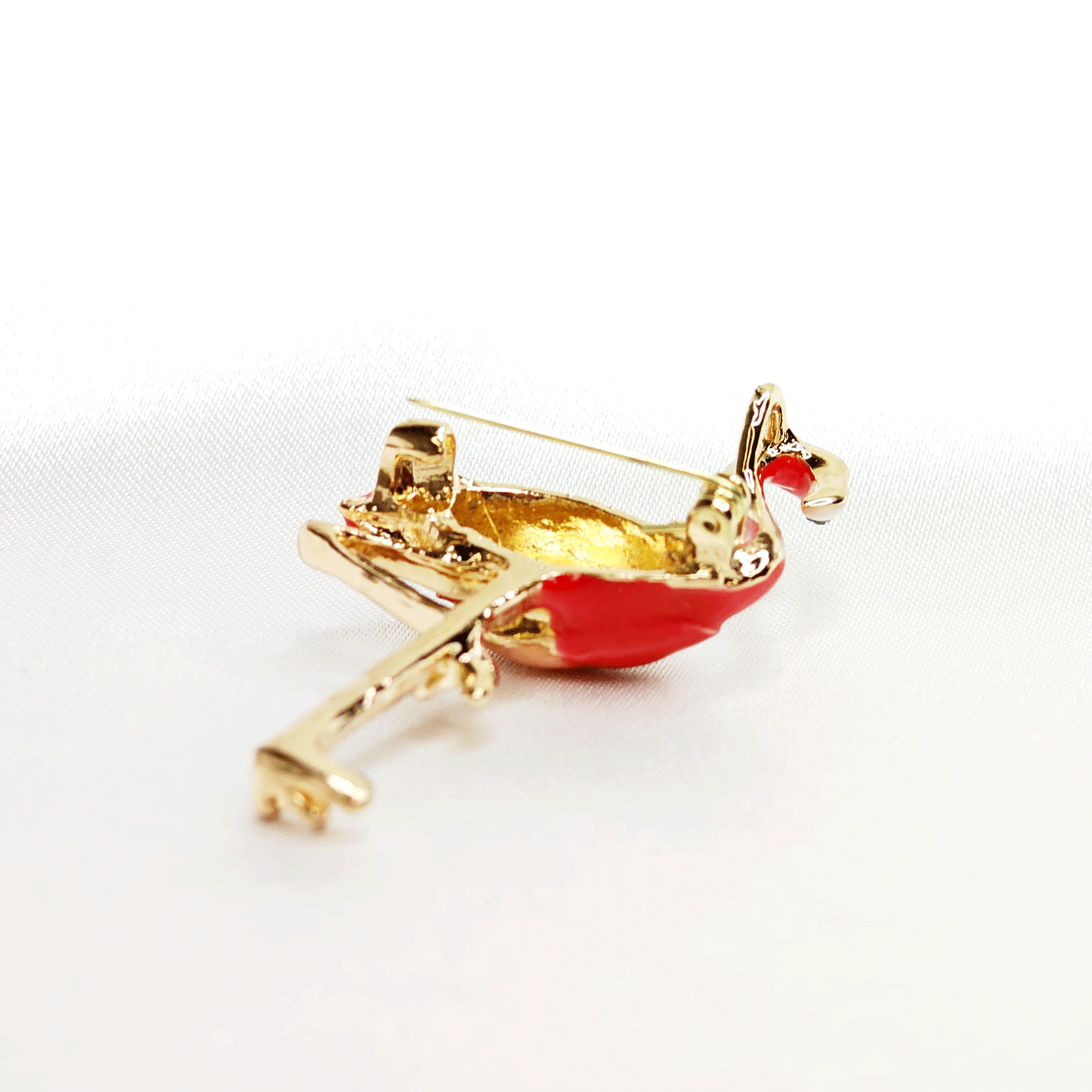 Golden Flamingo Bird Brooch