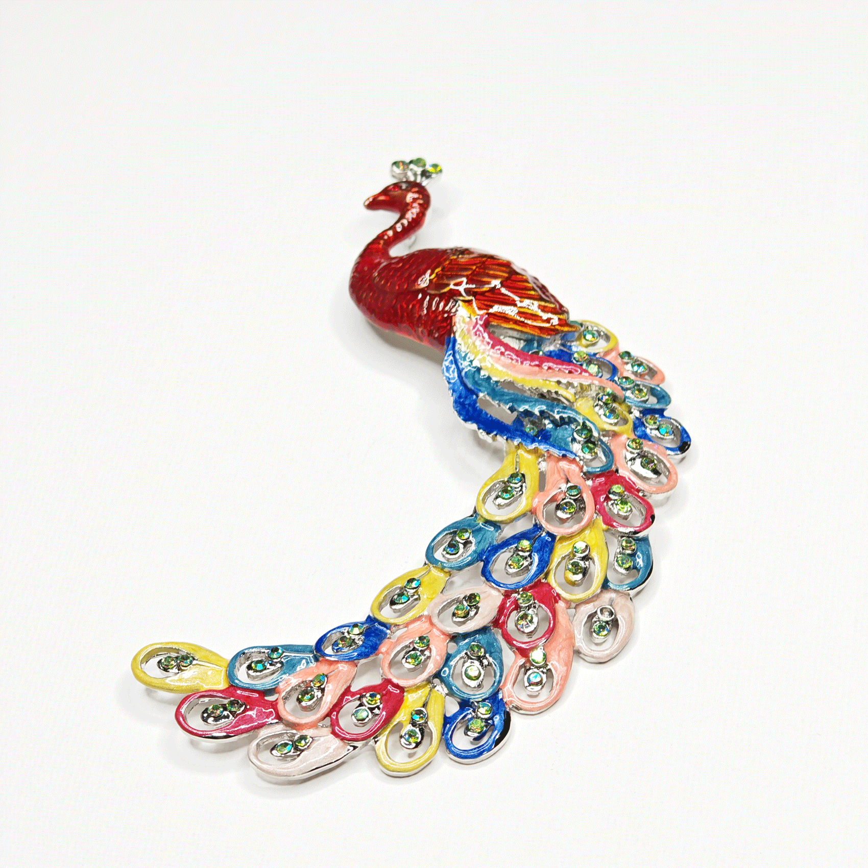 Broche Grand Paon multicolore