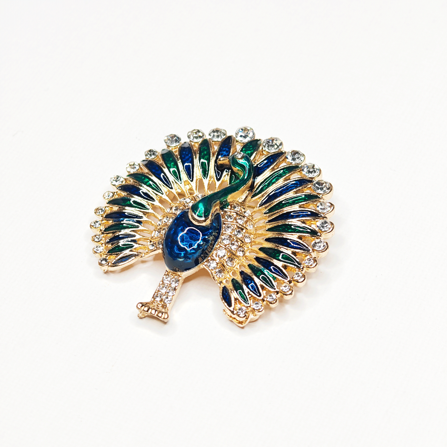 Broche Paon Verte – Bijou Fantaisie Élégant et Coloré