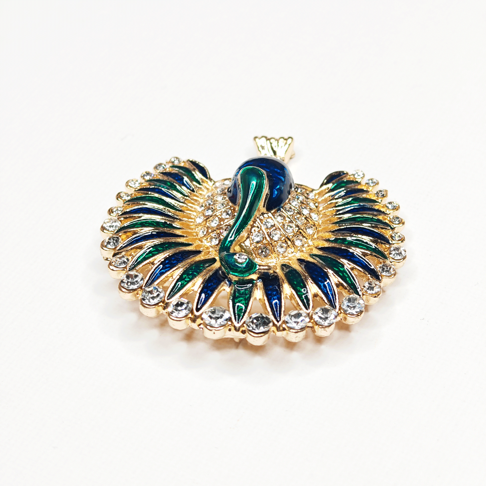 Broche Paon Verte – Bijou Fantaisie Élégant et Coloré