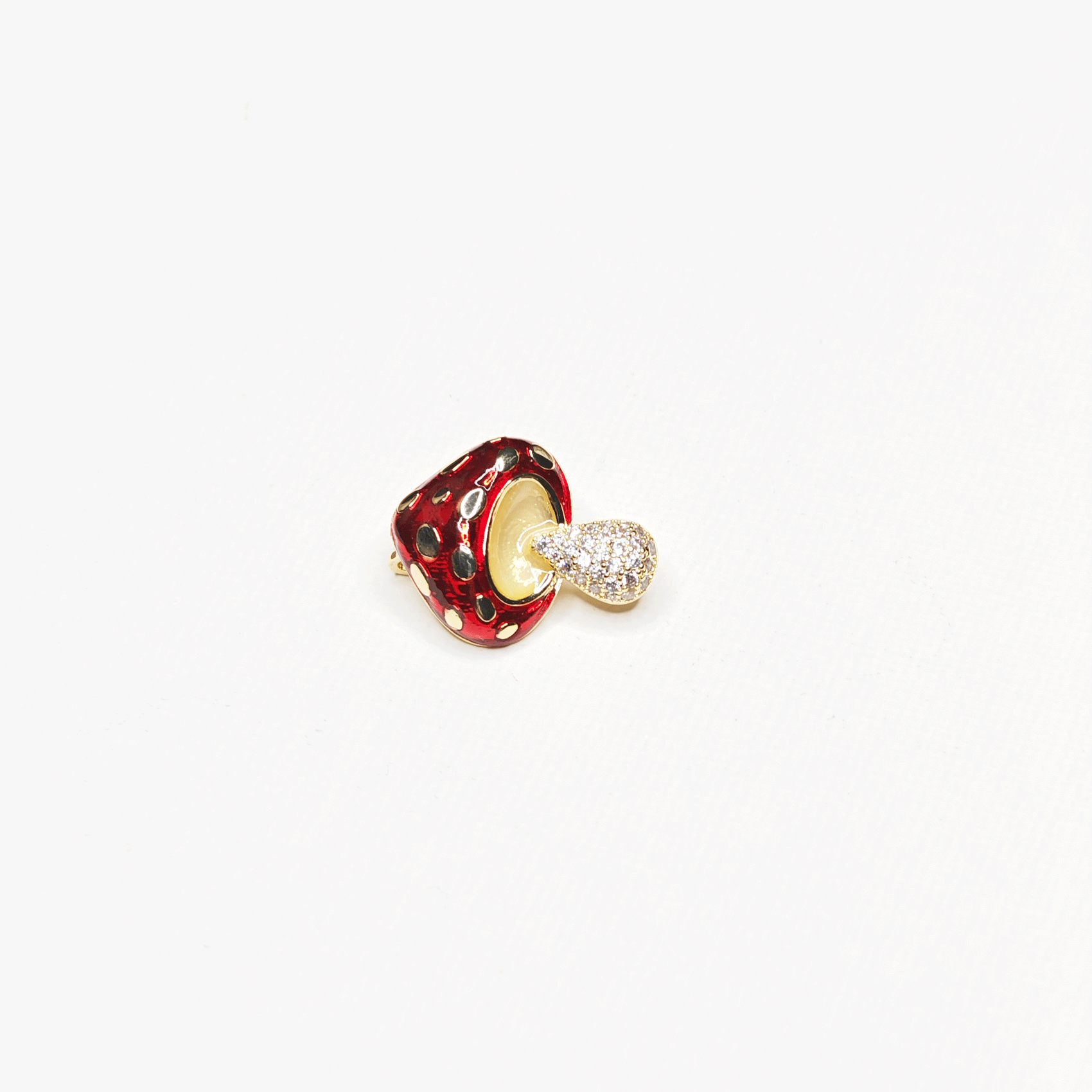 Broche petit champignon rouge