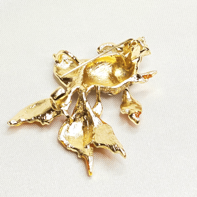 Gold Crystal Goldfish Brooch