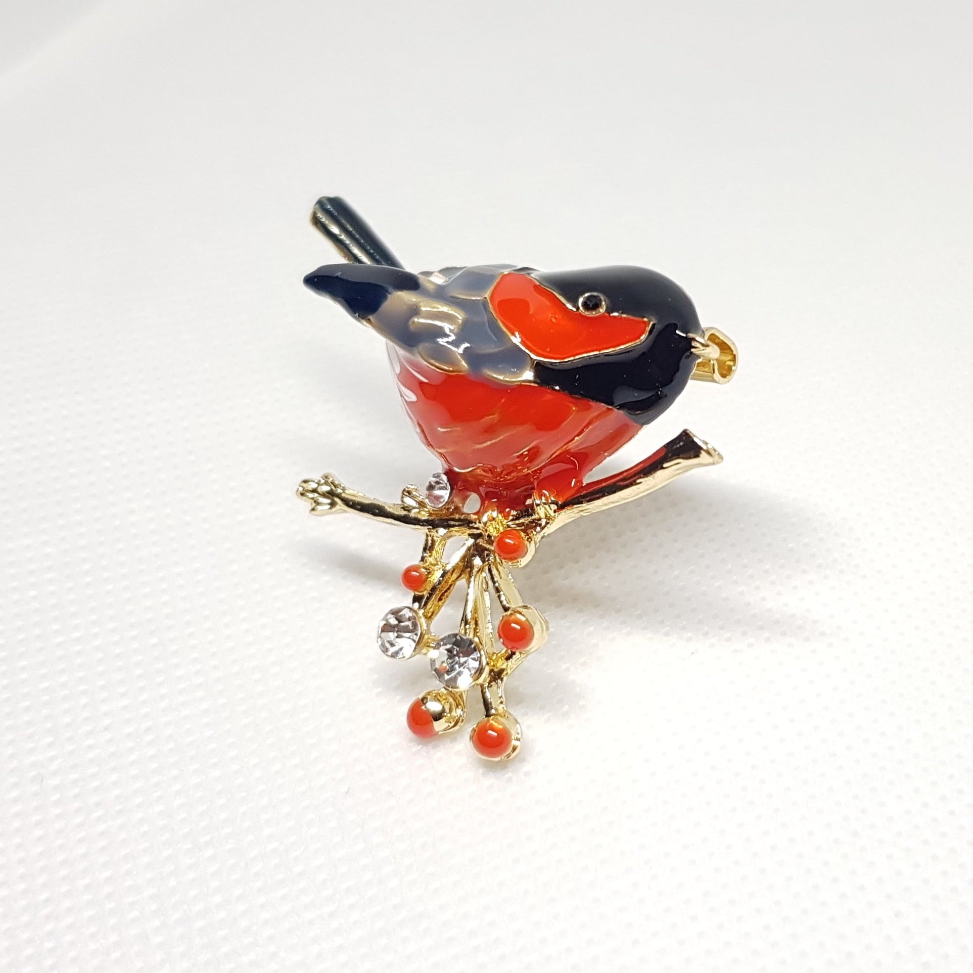 Broche Doree Oiseau Rouge Gorge