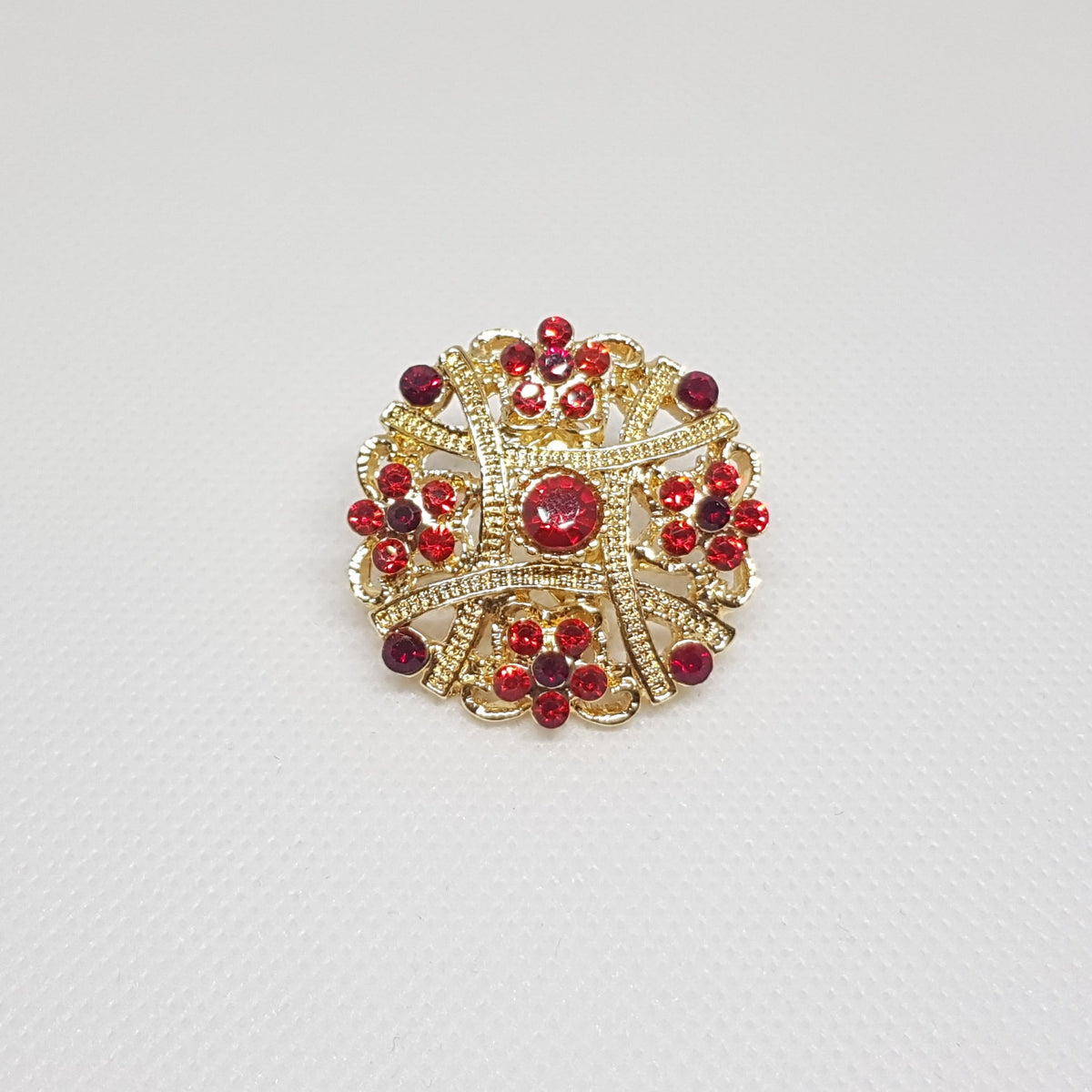 Broche Singe Askew London - Verre Art Rubis Rouge, Plaqué Or 24 Carats, Neuf Avec étiquettes