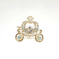 Broche bijou Carrosse royal doré - Accessoire Art Deco mariage pour femme