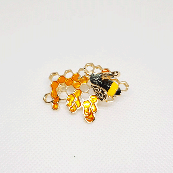 Bee Nest Insect Golden Brooch