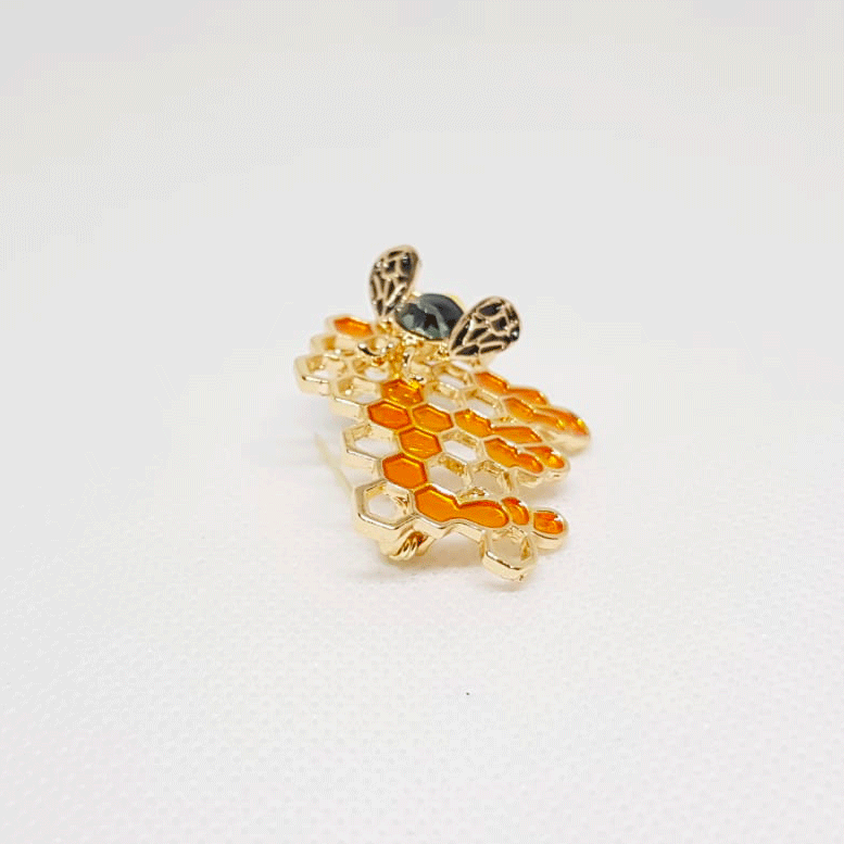 Bee Nest Insect Golden Brooch