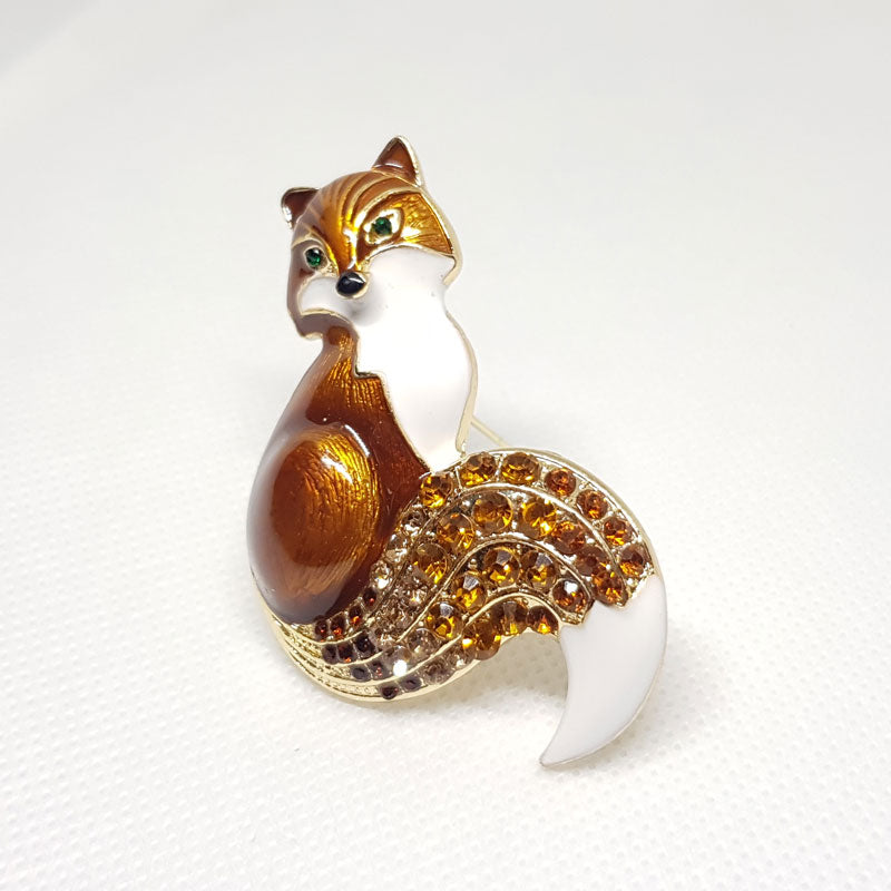 Broche Renard marron vue de droite.