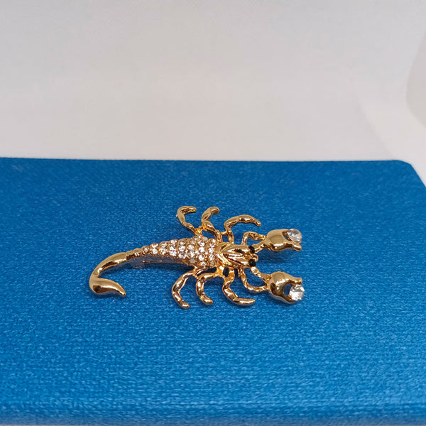 Golden Crystal Scorpion Brooch