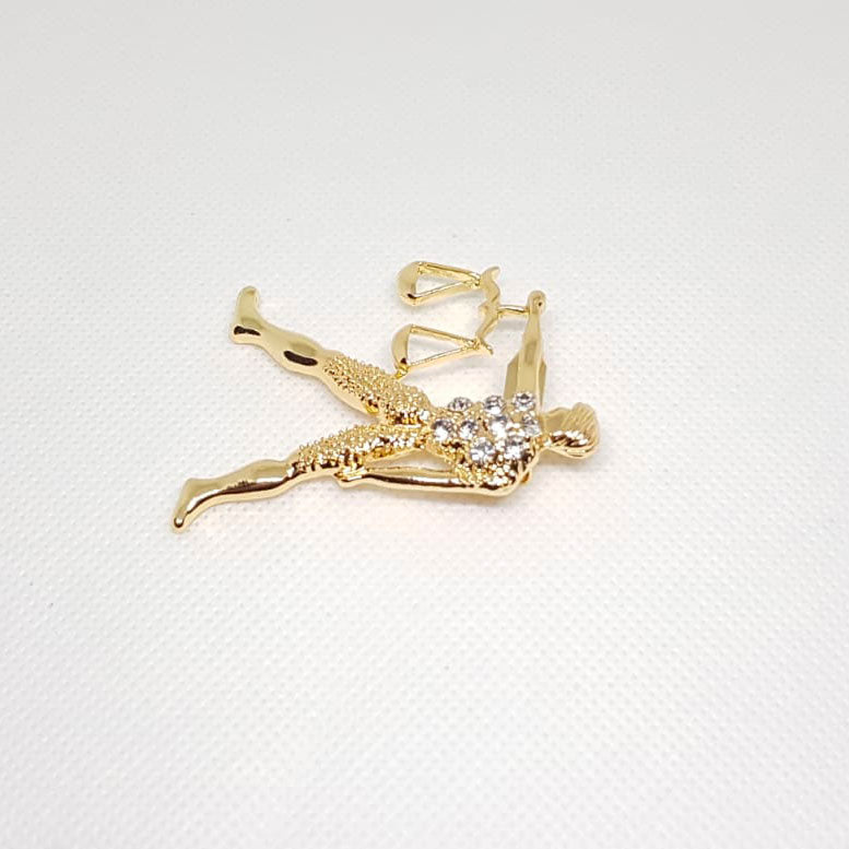 Golden Zodiac Libra Horoscope Brooch