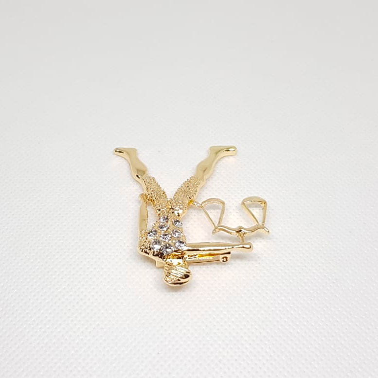 Golden Zodiac Libra Horoscope Brooch