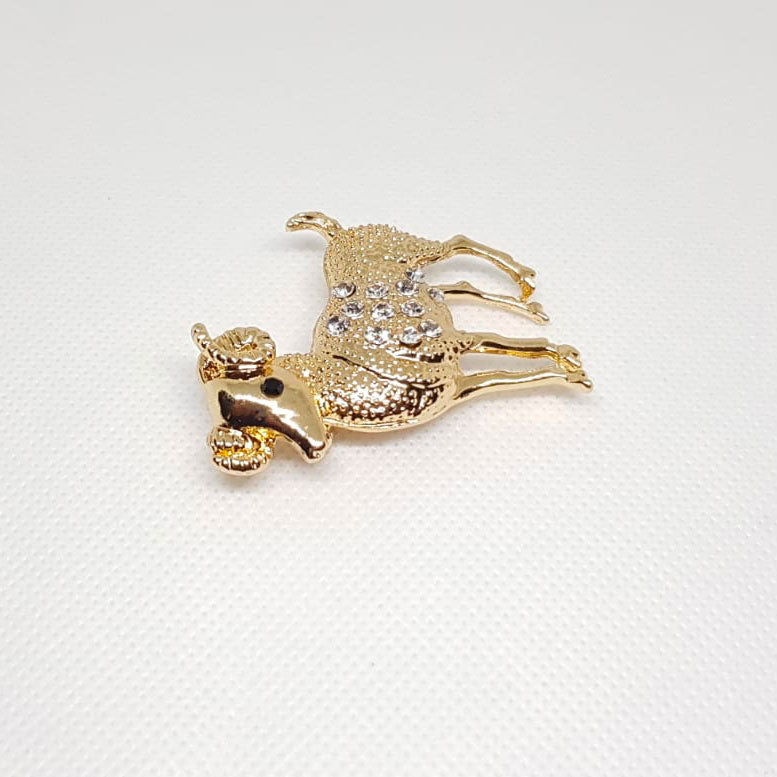 Gold Brooch Zodiac Aries Horoscope